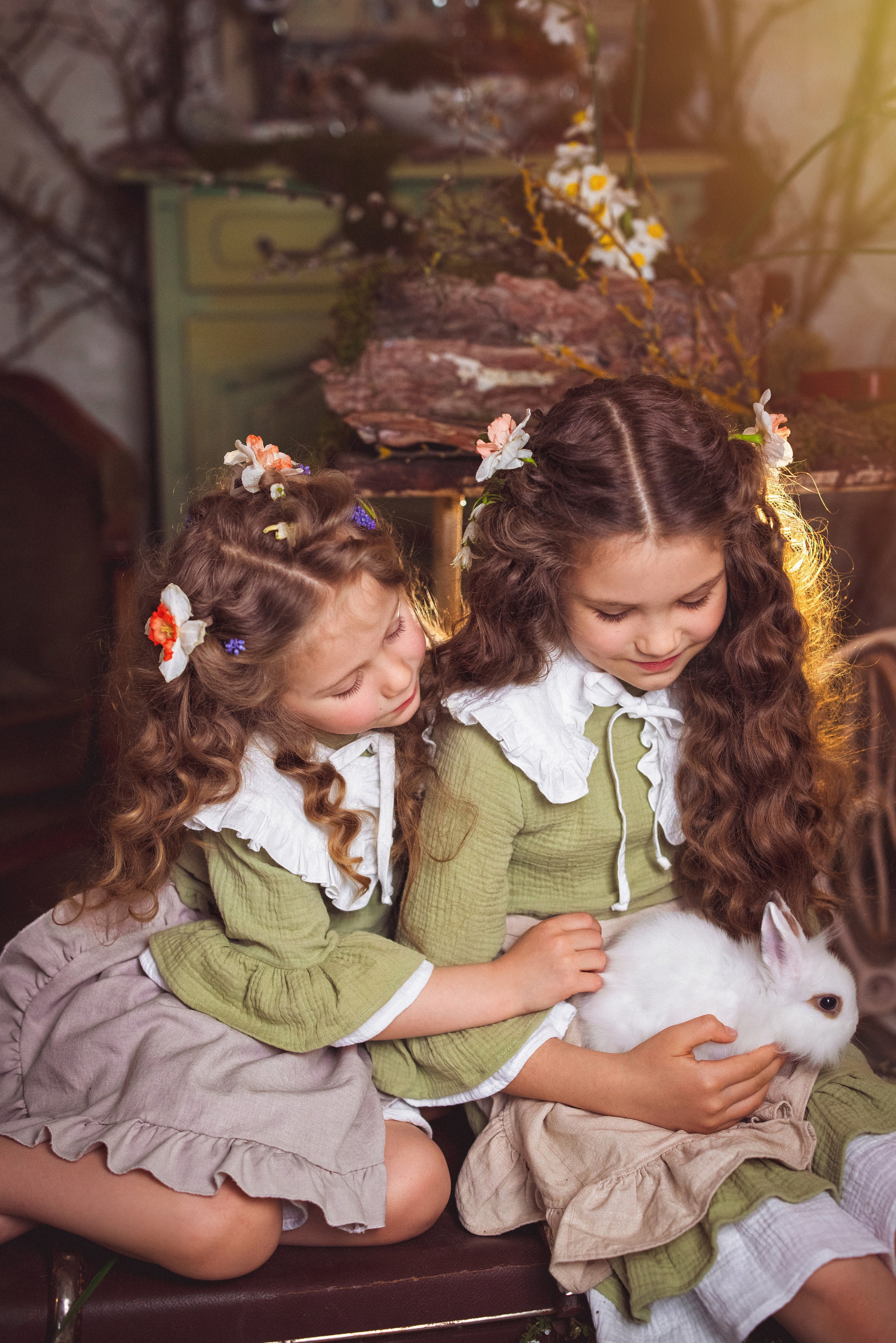 Детская фотосессия с утятами и кроликом. Семейный и детский фотограф в Краснодаре Анна Трашкова