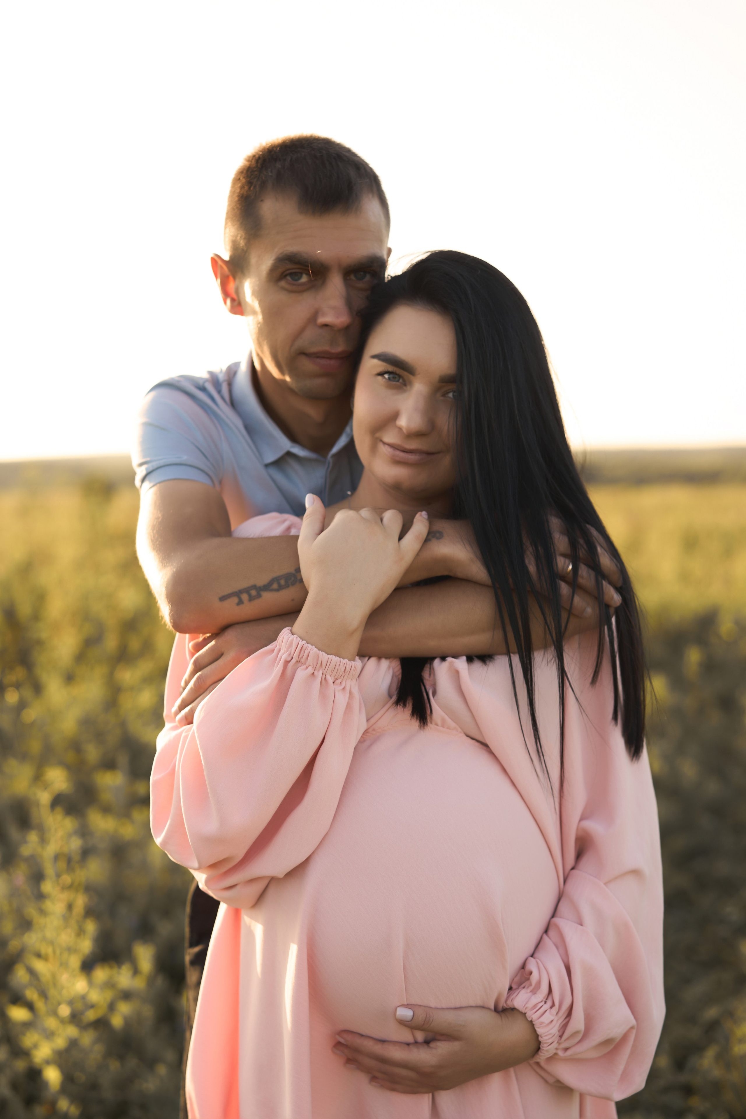 Семейная фотосессия беременность на закате. Фотограф Екатеринбург Кокшарова Александра