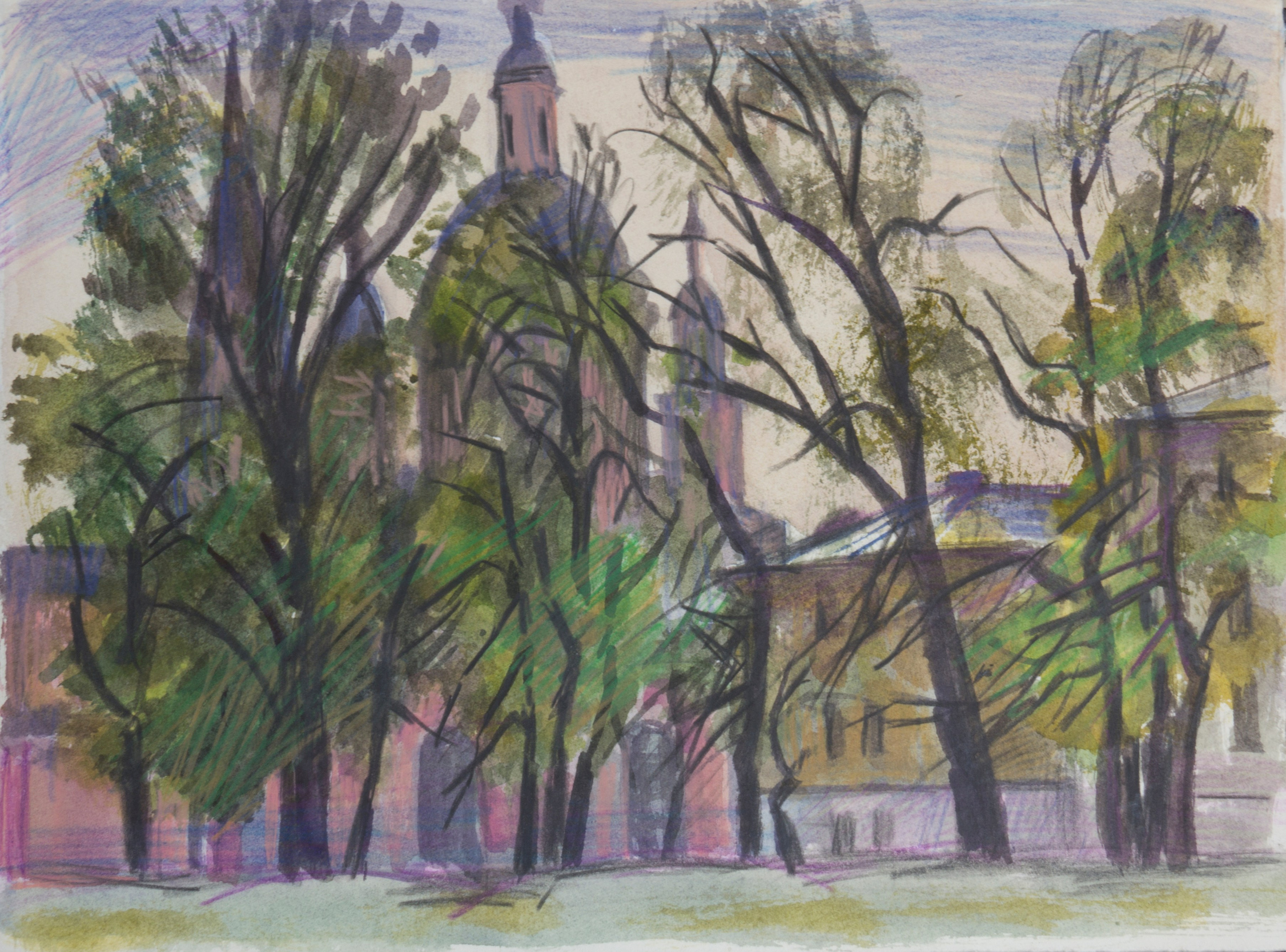 Город, графика. Ольга Васильева художник в Санкт-Петербурге