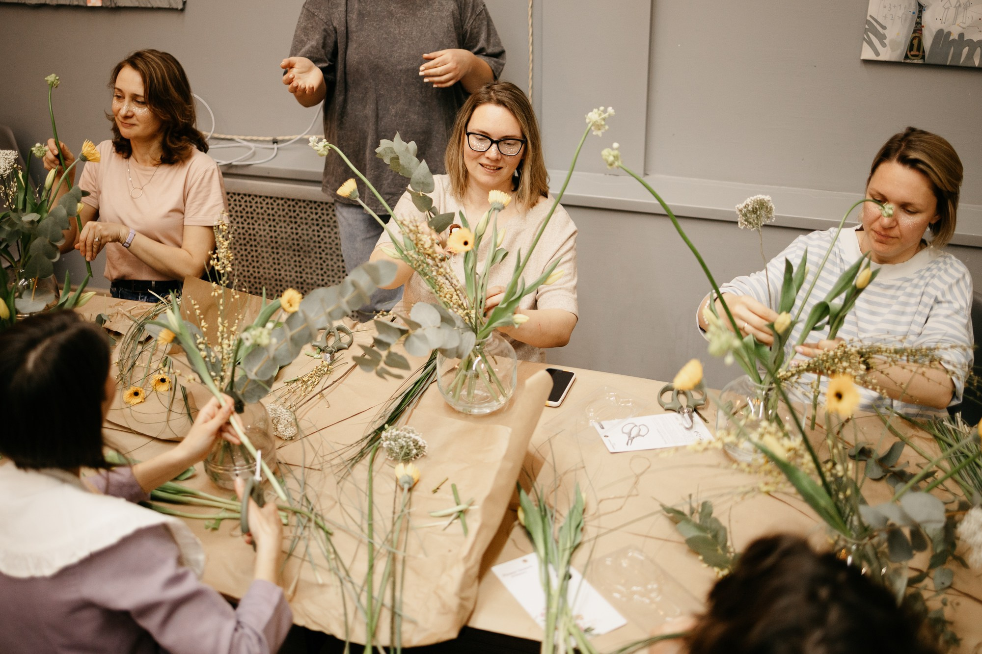 Корпоратив Добрых Праздников и цветочный мастер-класс. Фотограф в Москве