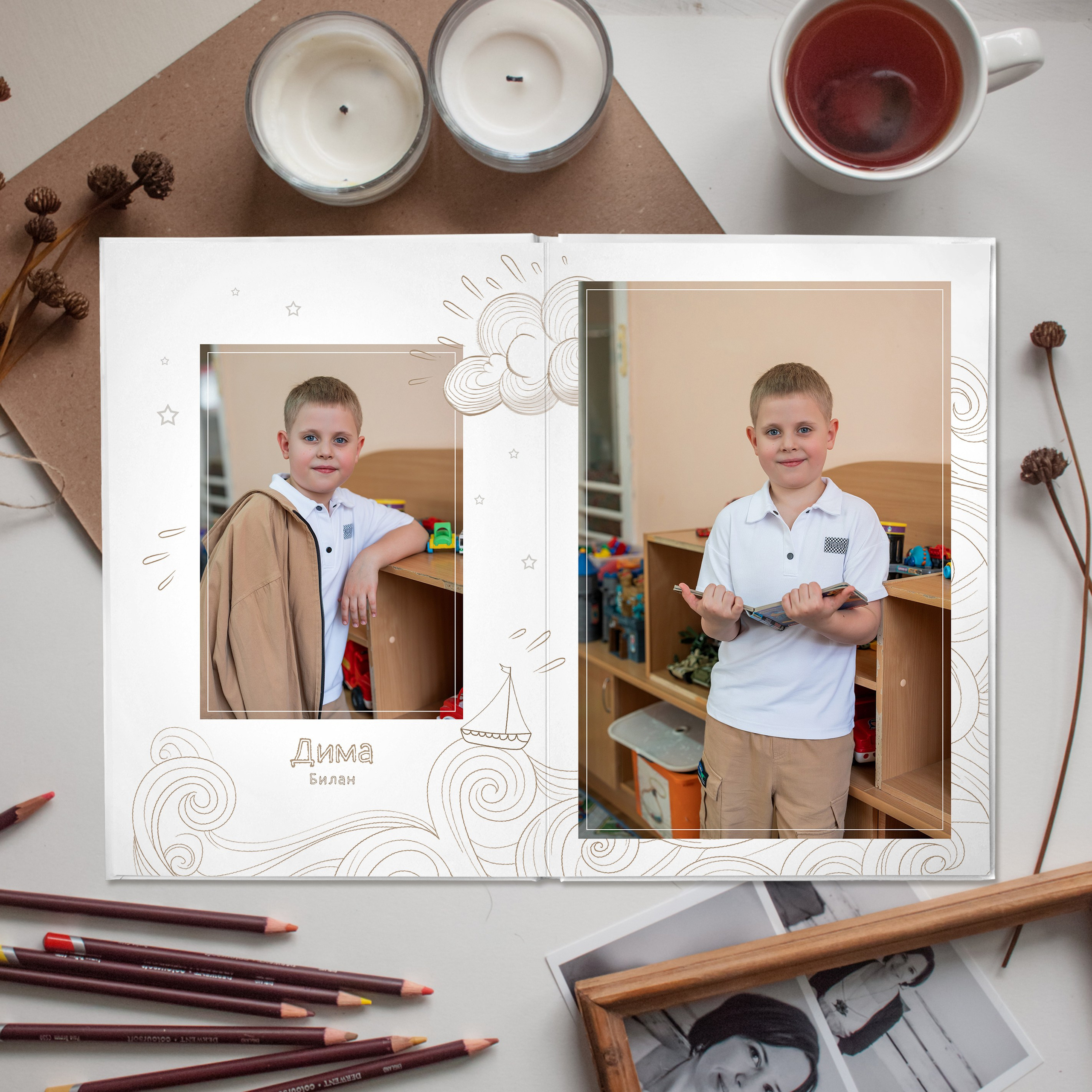 Альбом детский сад (5 разворота) ВОЗДУХ. ФОТОГРАФ ВЫПУСКНЫХ АЛЬБОМОВ в Краснодаре Ворчик Татьяна