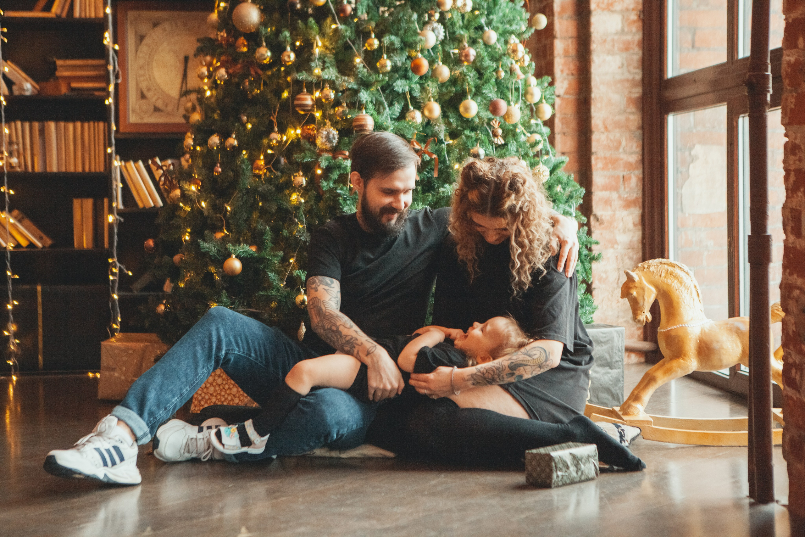 Новогодняя семейная фотосессия в студии. Фотограф Ольга Ефремова