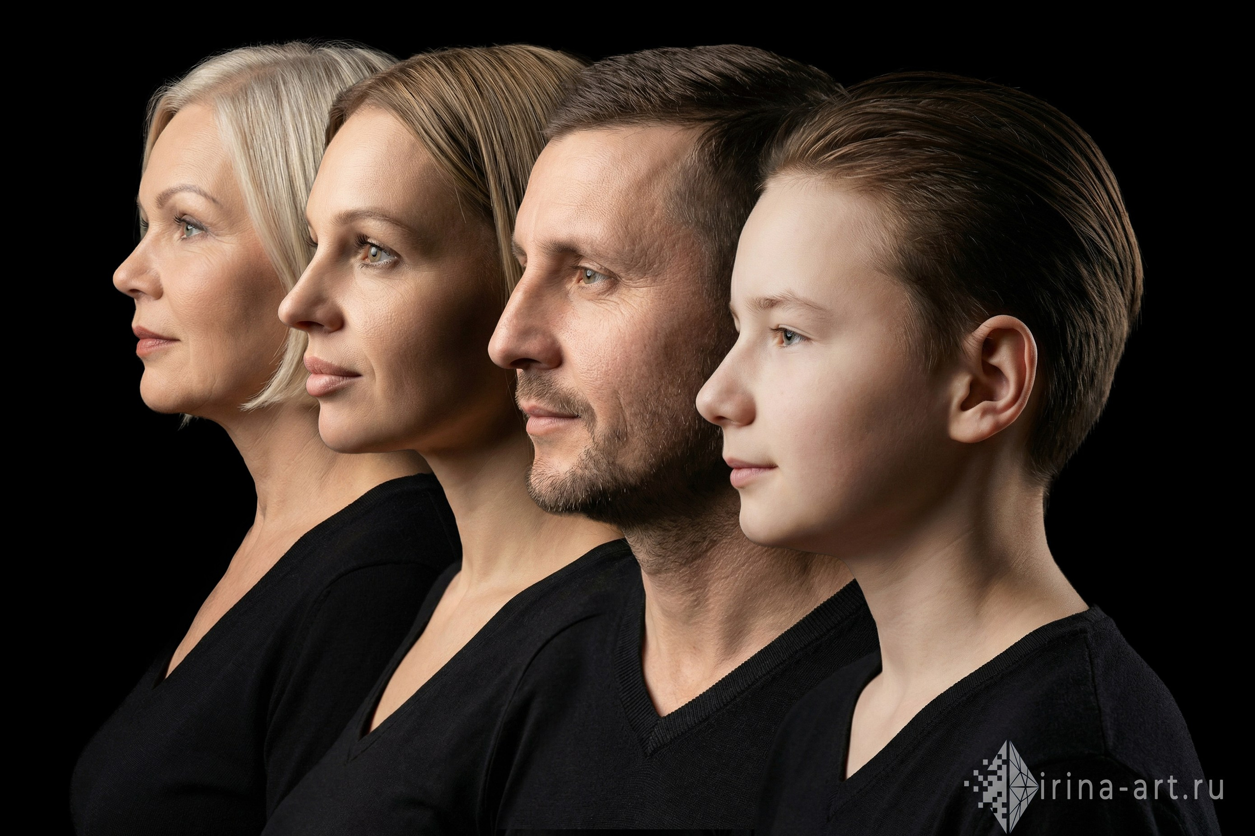 Портрет поколений. Irina ART | Реставрация, анимация и обработка фотографий