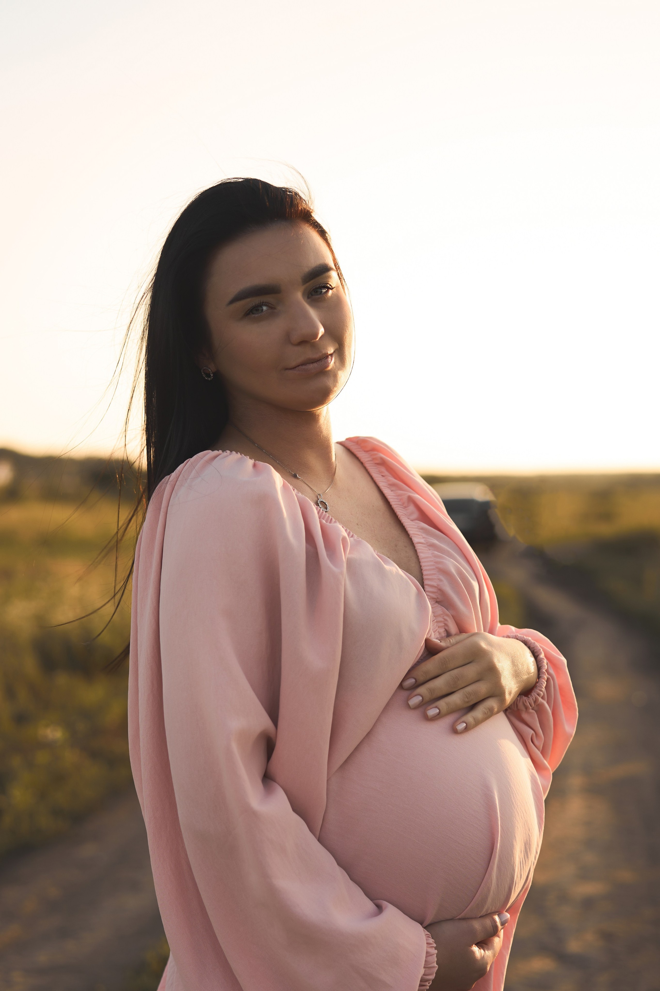 Семейная фотосессия беременность на закате. Фотограф Екатеринбург Кокшарова Александра