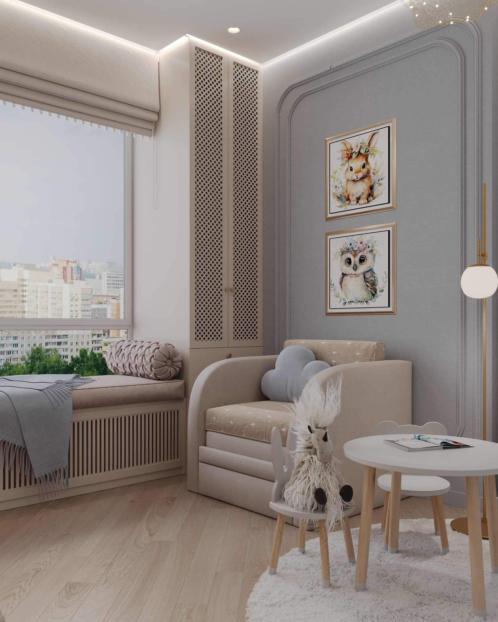 Квартира (санузел+детская комната). Королёва Анастасия | 3D визуализатор