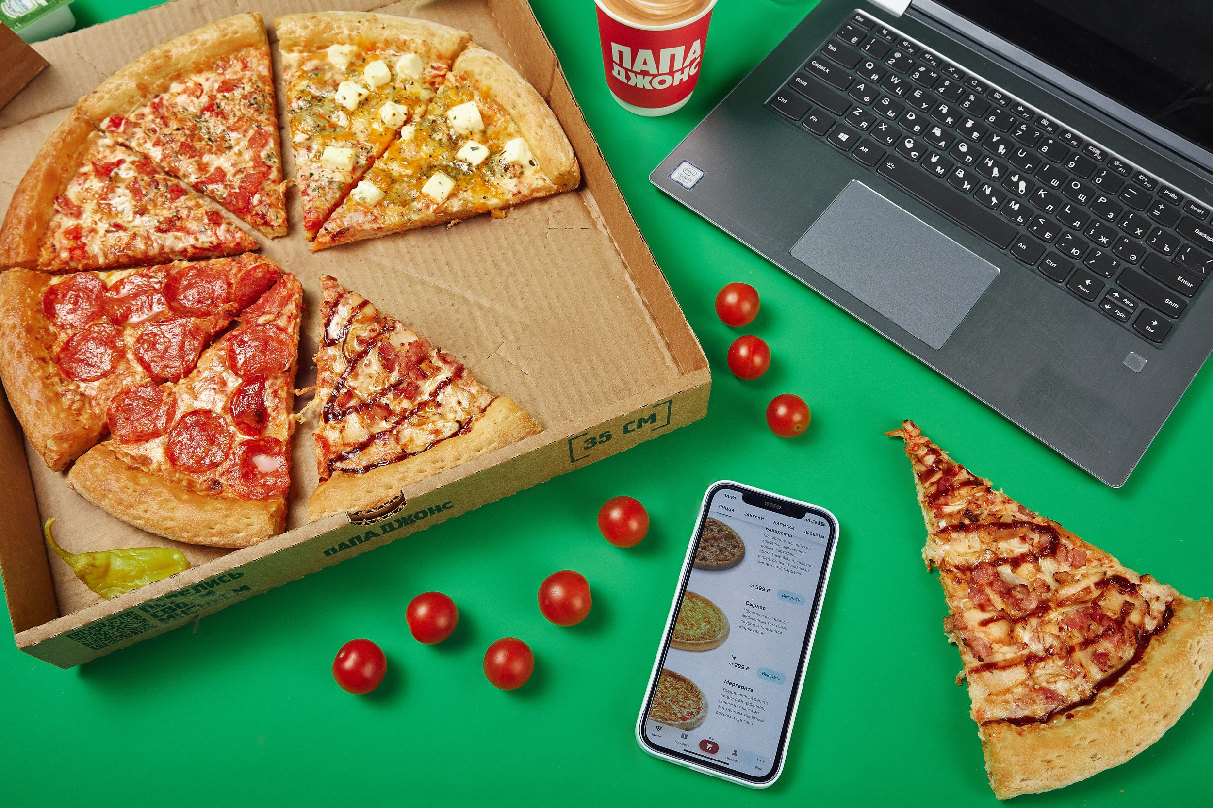 Съёмка для сети ресторанов «Папа Джонс»