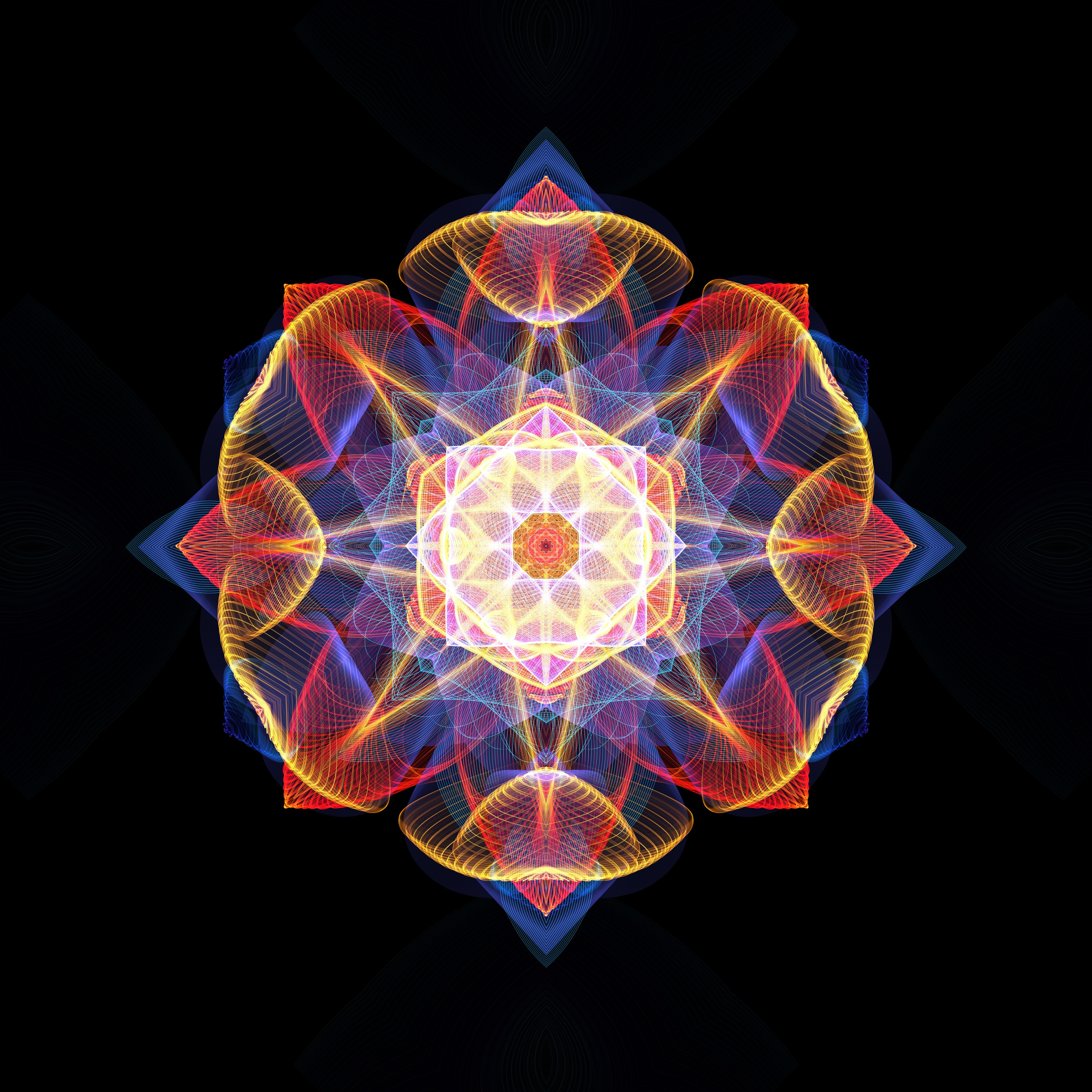 Flame Mandala of a tube TV. Roman Hodirev is an esoteriologist, multidisciplinary artist, photographer and musician. Saint Petersburg, Riga