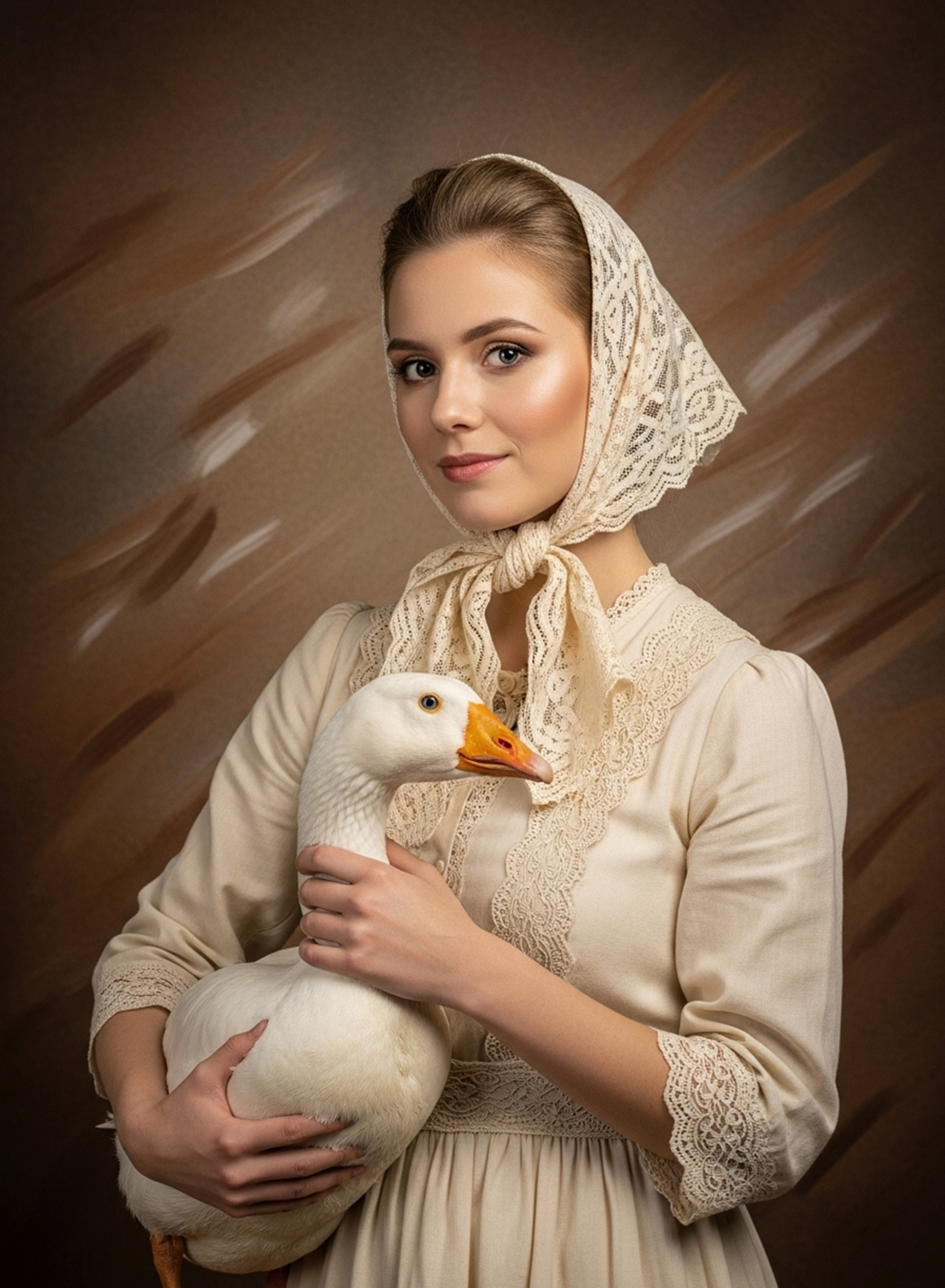 Художественная фотосессия с гусём. Фотограф и видеограф Москва. Свадебный фотограф, видеограф. Выпускные альбомы. Оживающие альбомы