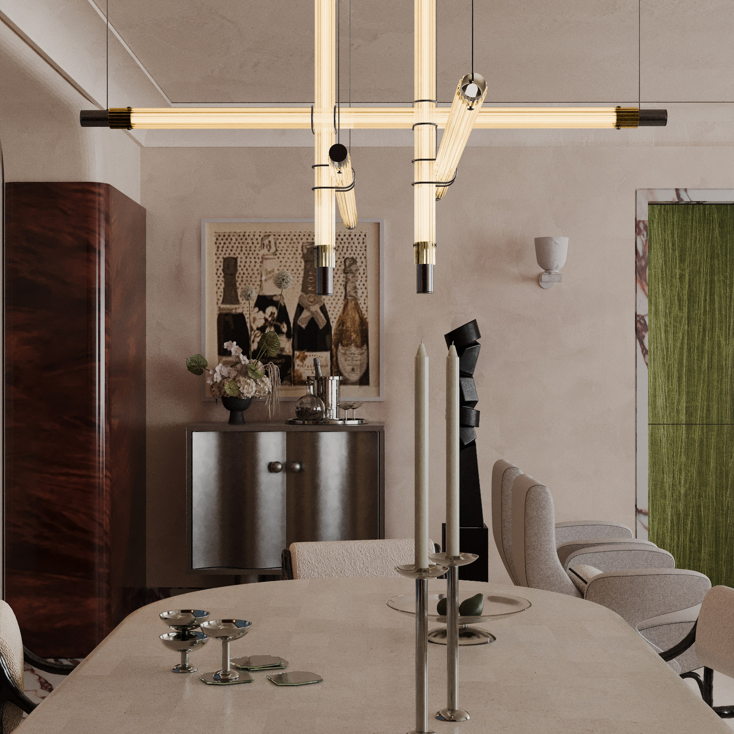 Апартаменты в эклектичном стиле с яркими акцентами 164 m². SHAIMERDINOVA INTERIORS