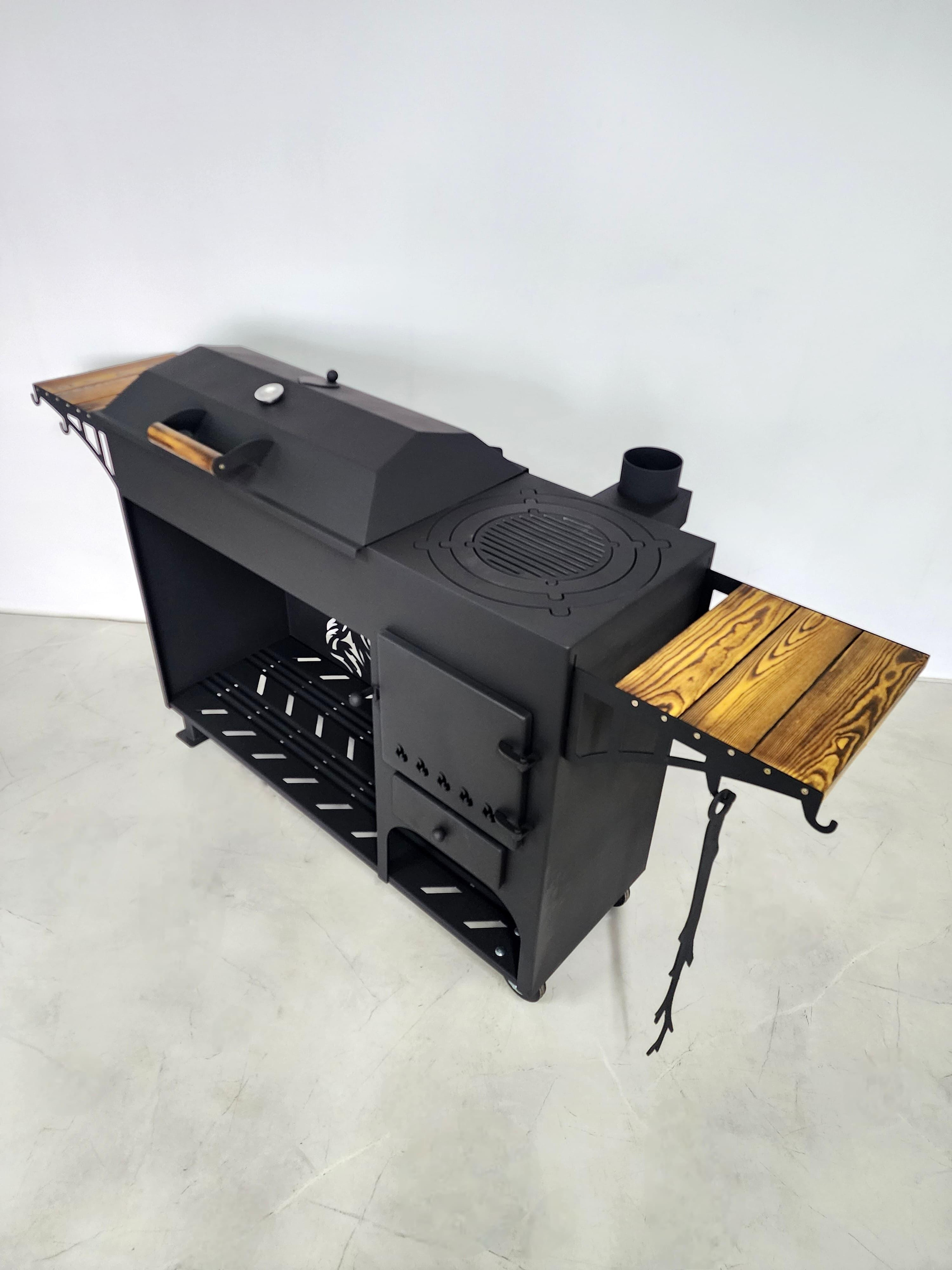 Мангал с печью под казан и крышкой барбекю. Купить / заказать мангал для дома в Краснодаре от производителя «Мангал Мастер»