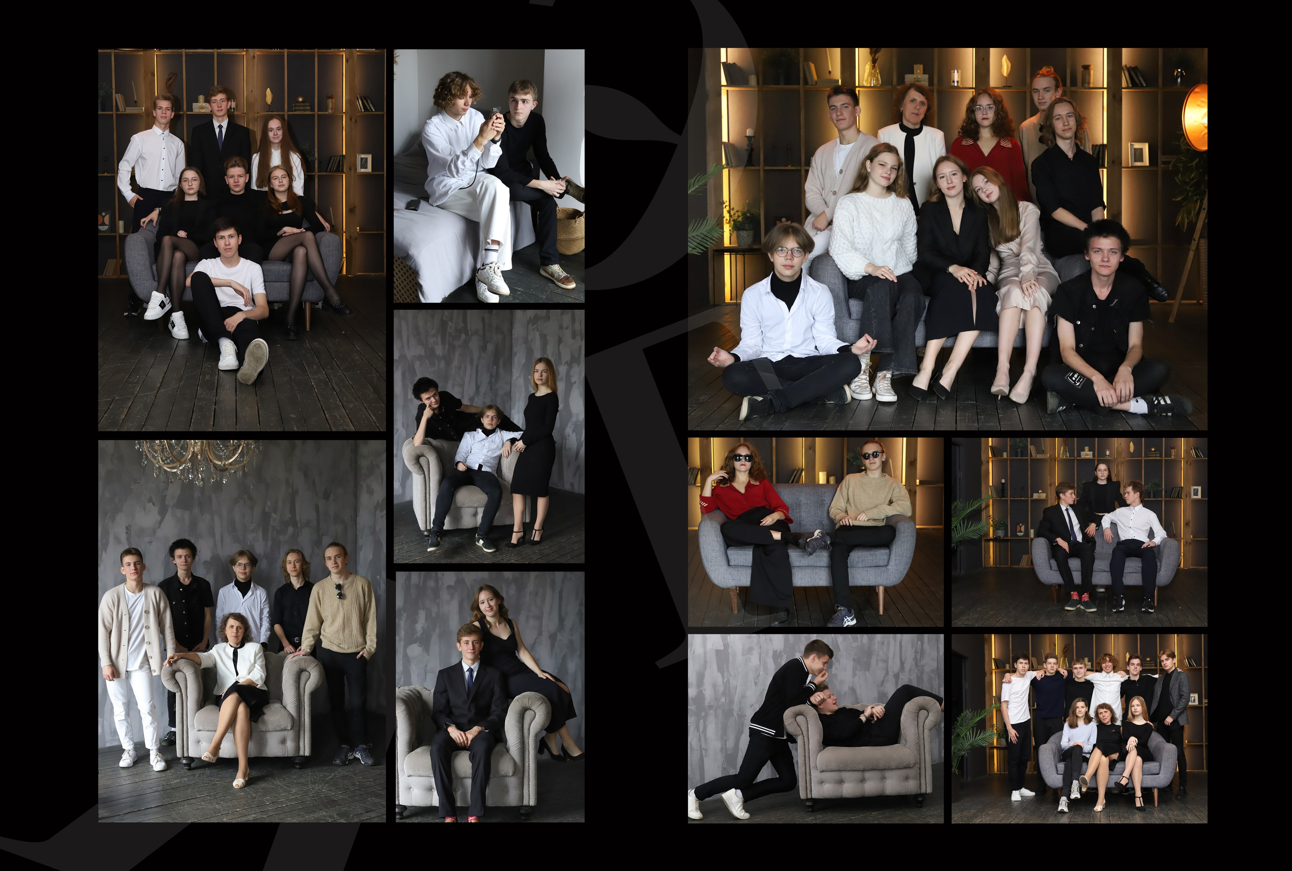 Альбом 5 разворотов 11 класс (общая верстка). Выпускные альбомы, индивидуальные фотосессии в Костроме