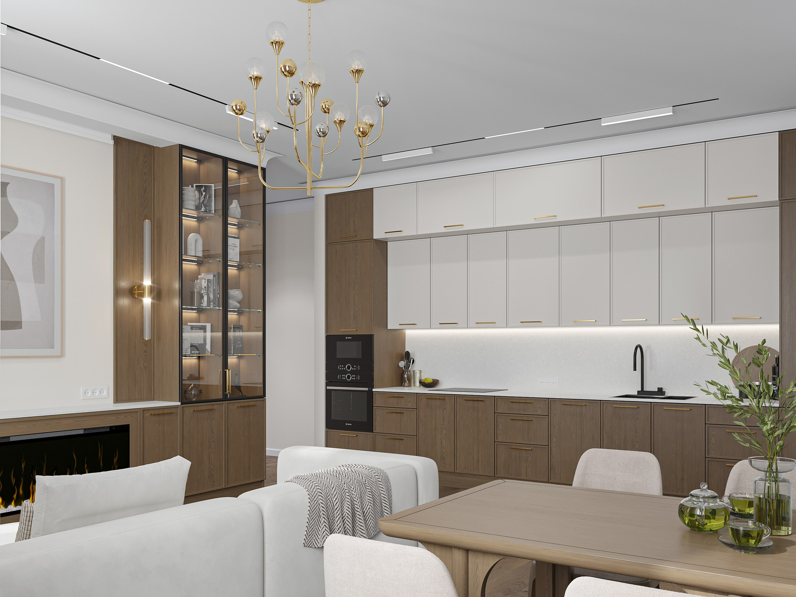 Кухня-гостиная в 3х комнатной квартире. Дизайн-проект Санкт-Петербург