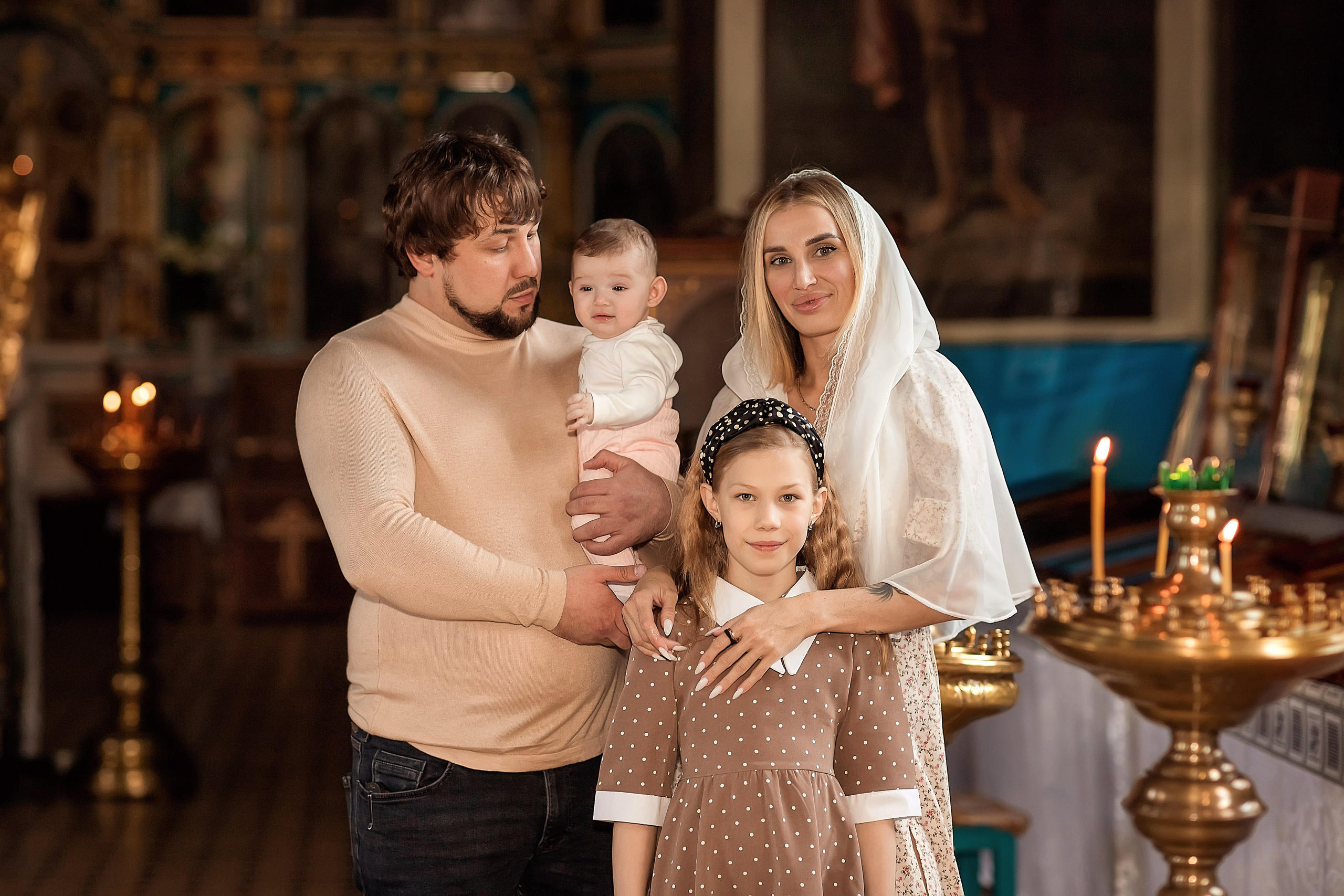 Крещение в Храме Преображения Господня в хуторе Обуховка. Олеся Семейская свадебный и семейный фотограф в Ростове-на-Дону