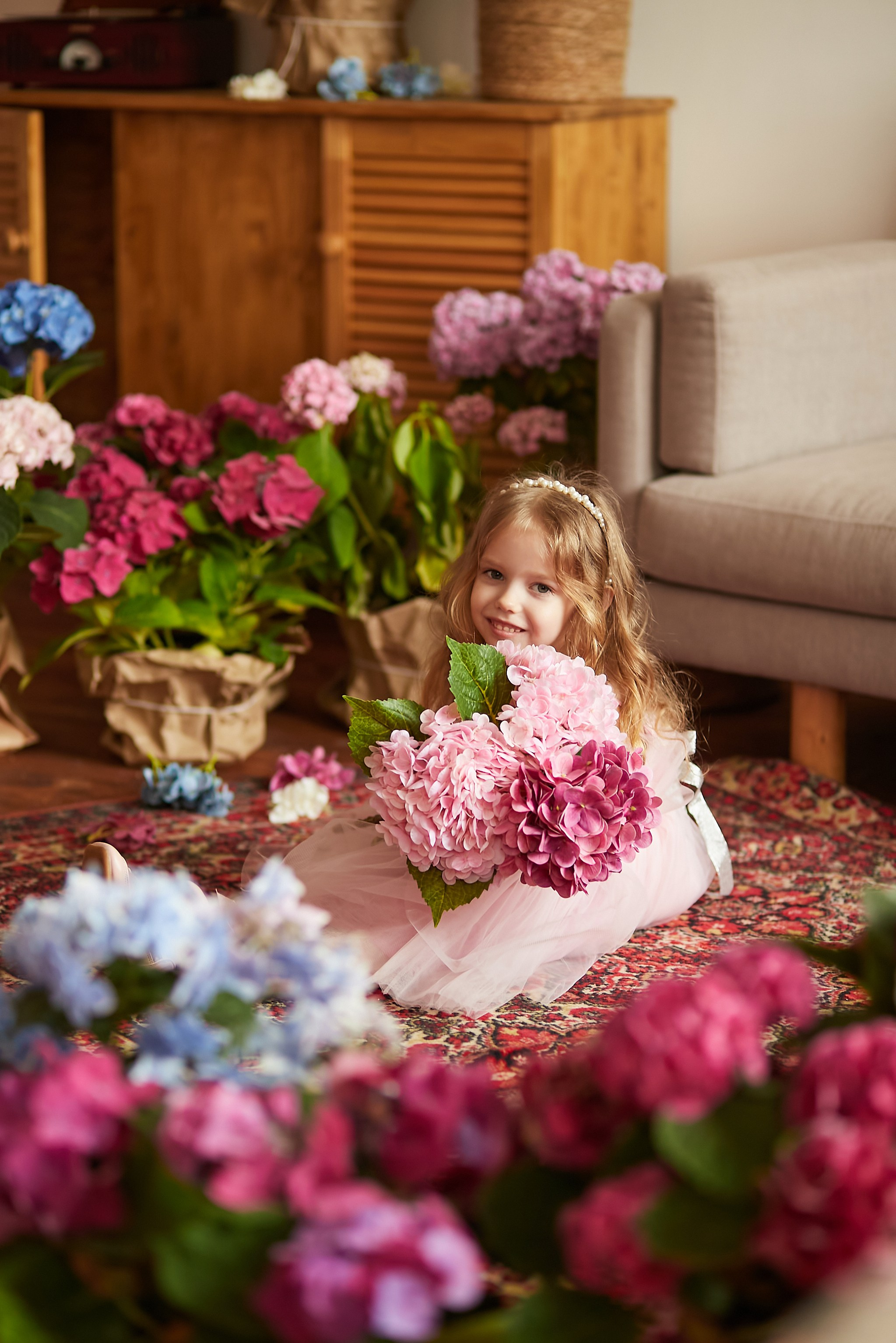Семейная фотосессия с гортензиями. Фотограф КовалёваТатьяна | Москва | Краснодар |Сочи |Портрет, свадьбы, семейные съёмки