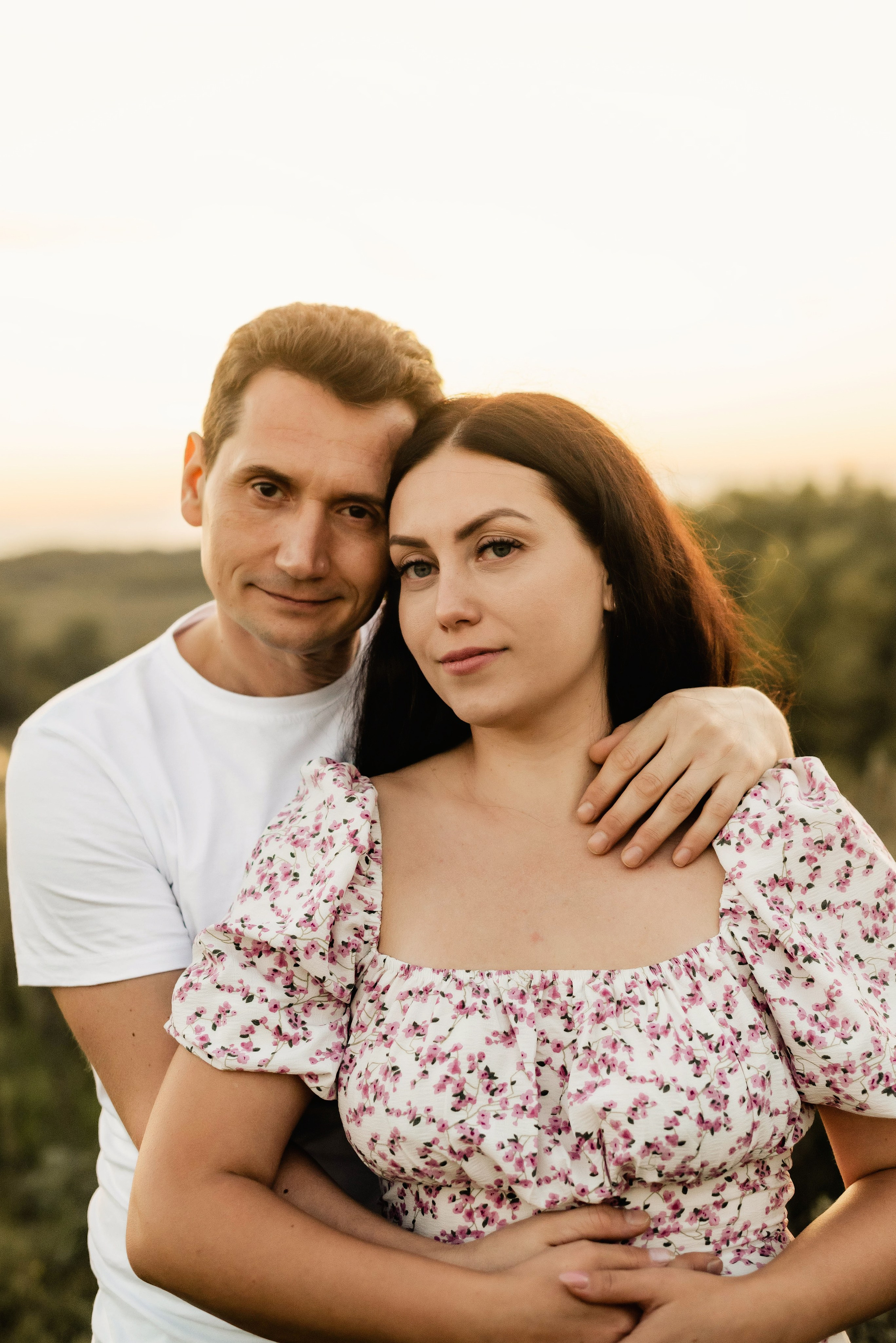 Закат в августе в шубке лисы. Свадебный и семейный фотограф в Новосибирске, Санкт-Петербурге, Москве