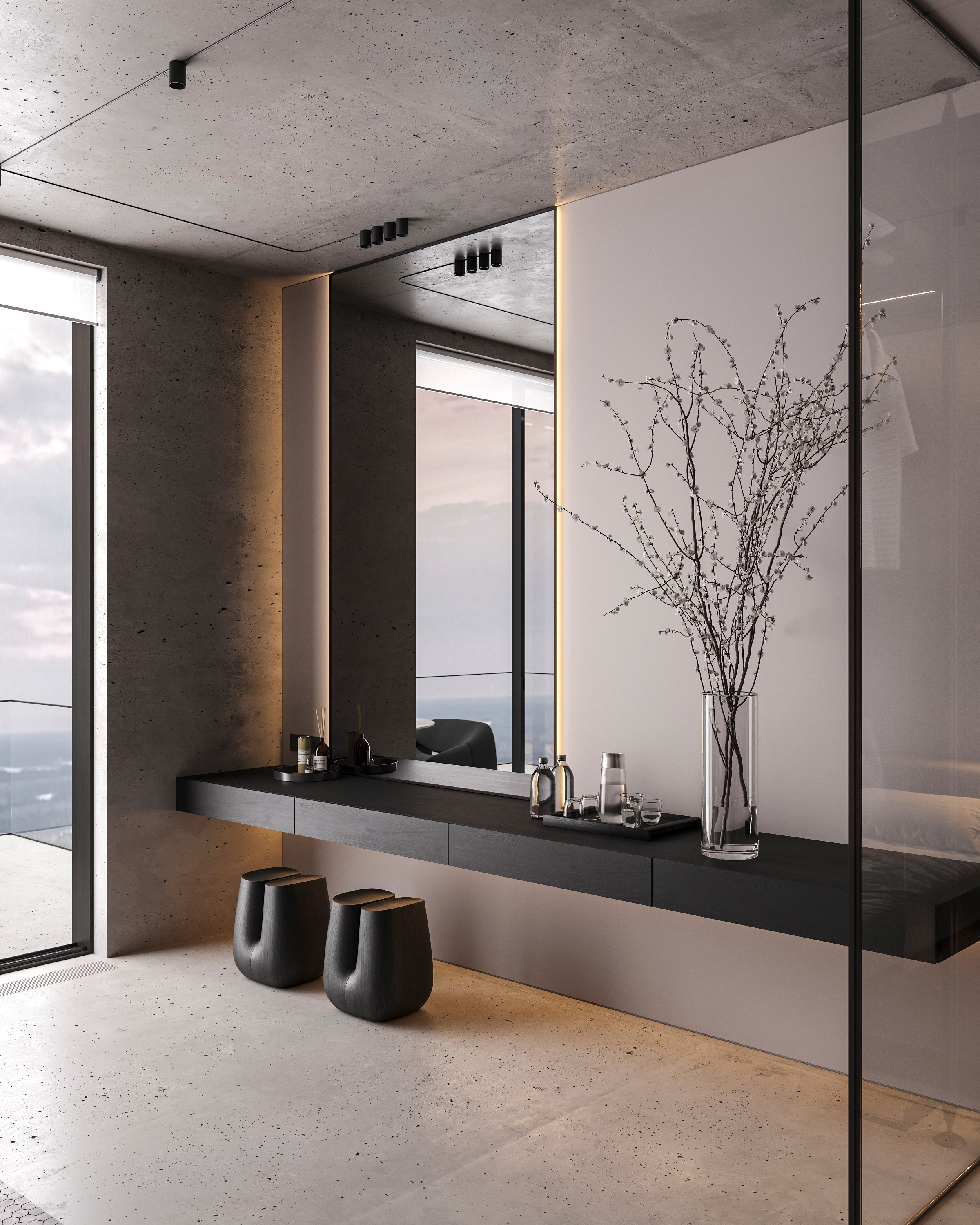 LUXURIOUS SIMPLICITY | BLACK CONCEPT. Interior Visualization by Valerie Stetyukevich