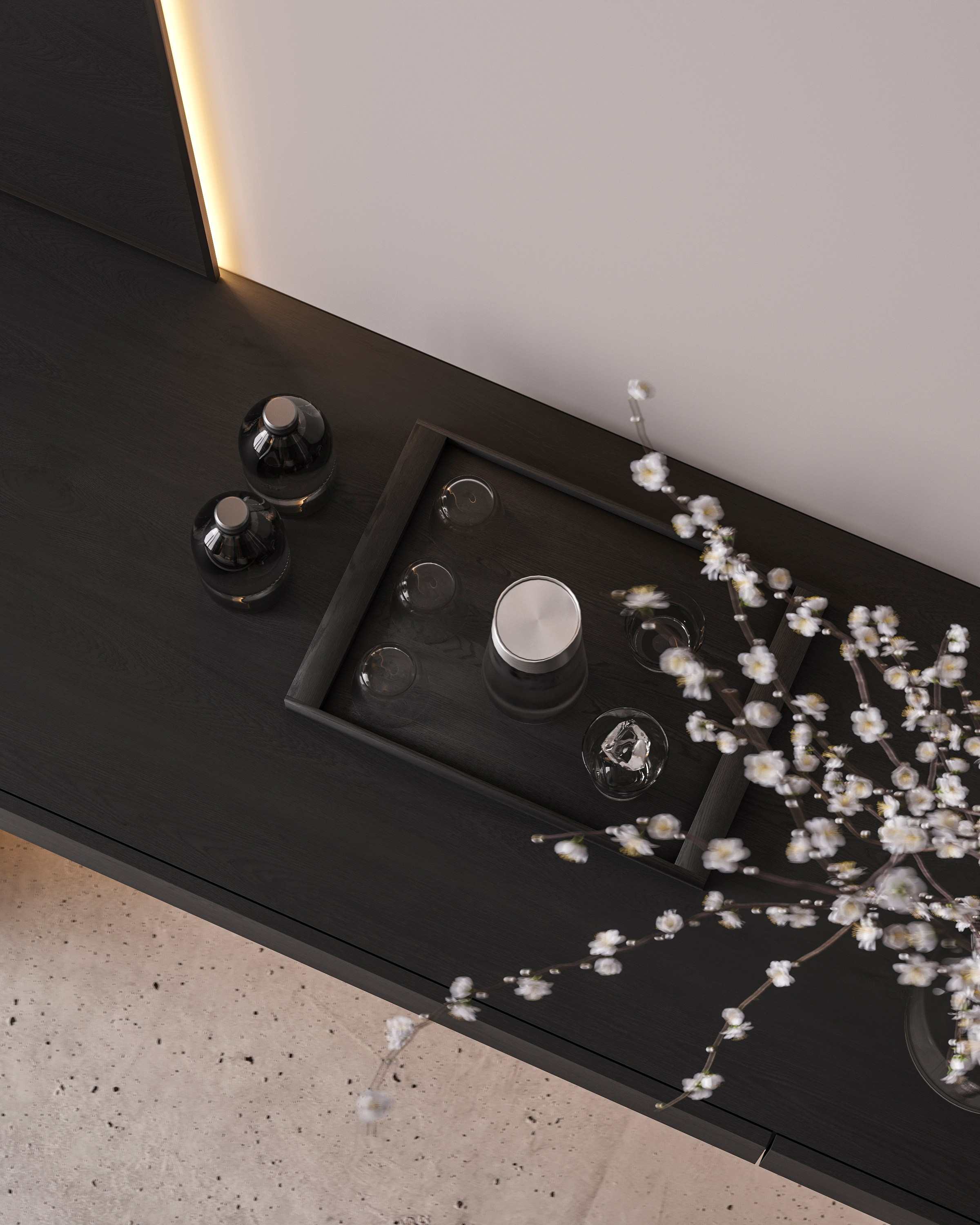 LUXURIOUS SIMPLICITY | BLACK CONCEPT. Interior Visualization by Valerie Stetyukevich