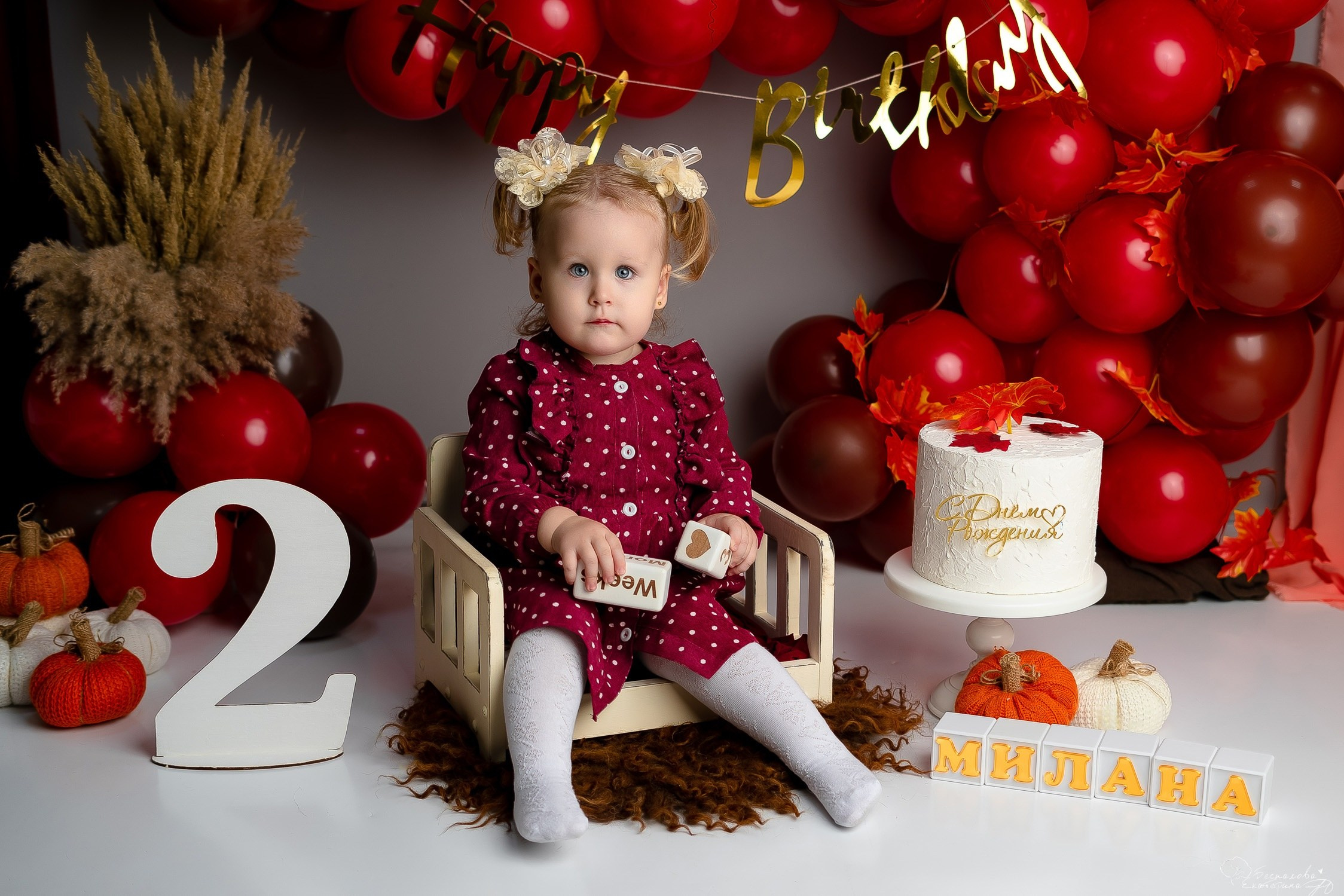 Шары к тарифу «годик эксклюзив». Фотограф новорожденных в г. Павлово Беспалова Екатерина