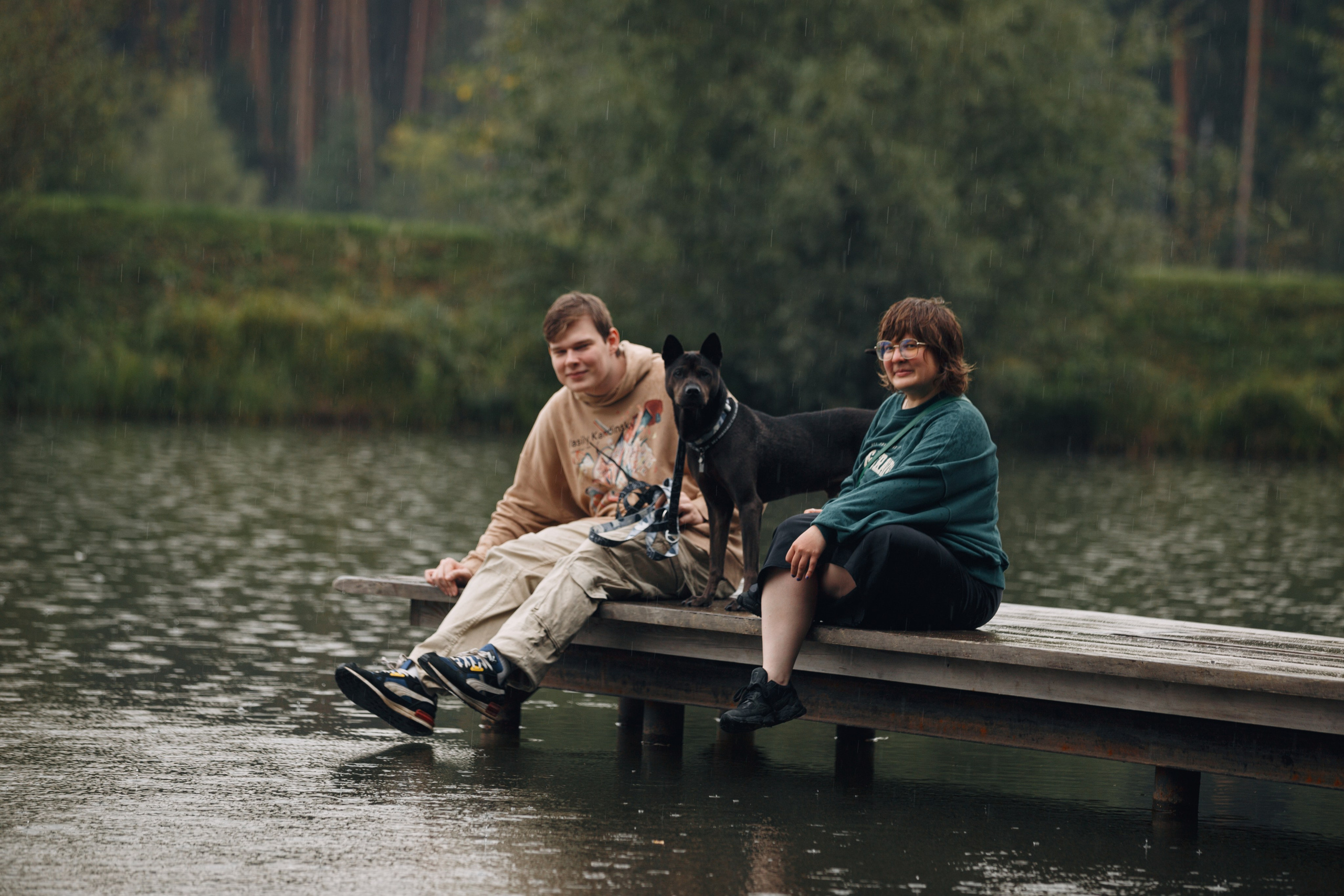 Рэкс, Лена и Вова в Мещерском. Фотограф анималист Кристина Карпова, Москва