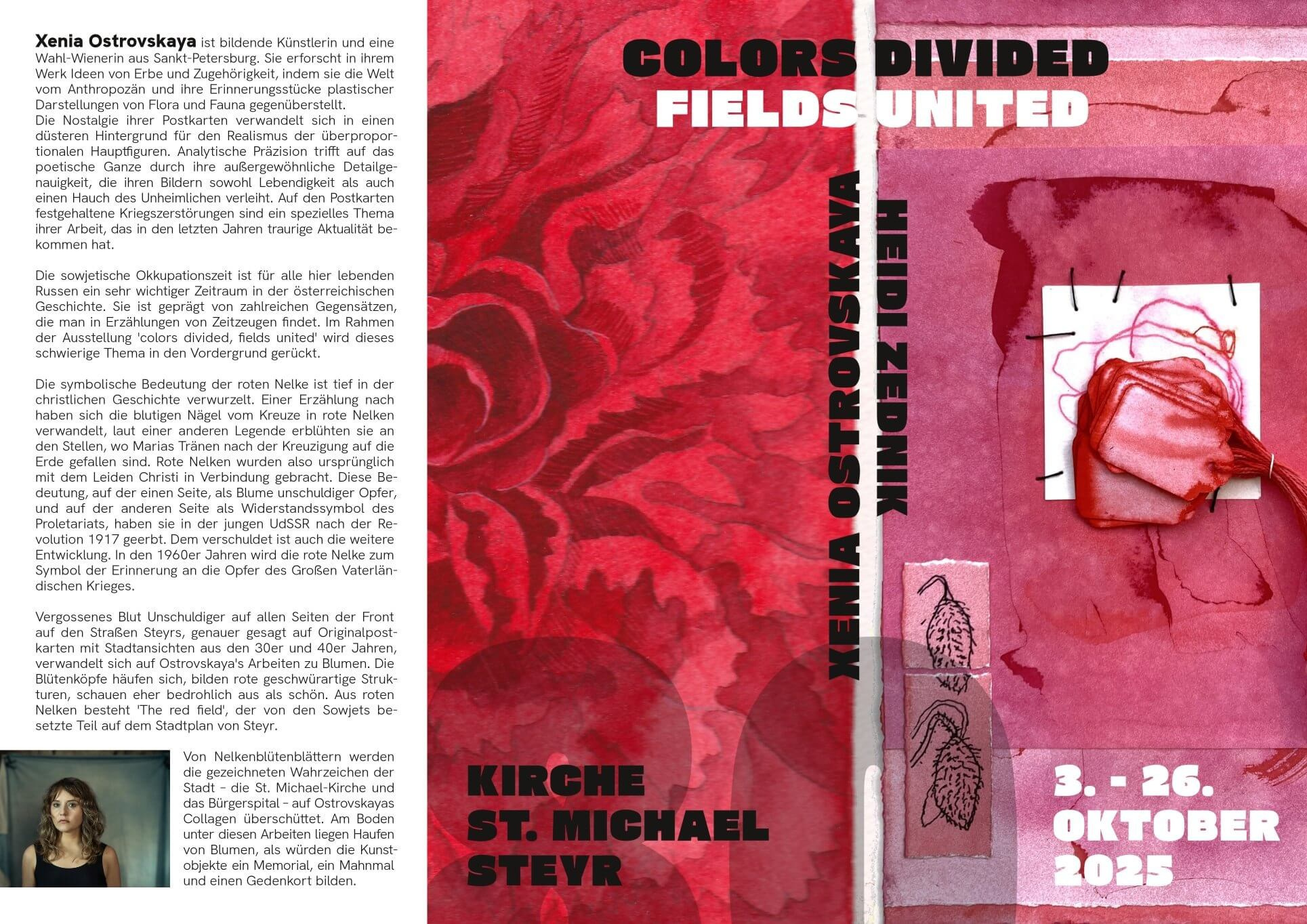 Colors divides.fields united exhibition folder 2025. Xenia Ostrovskaya