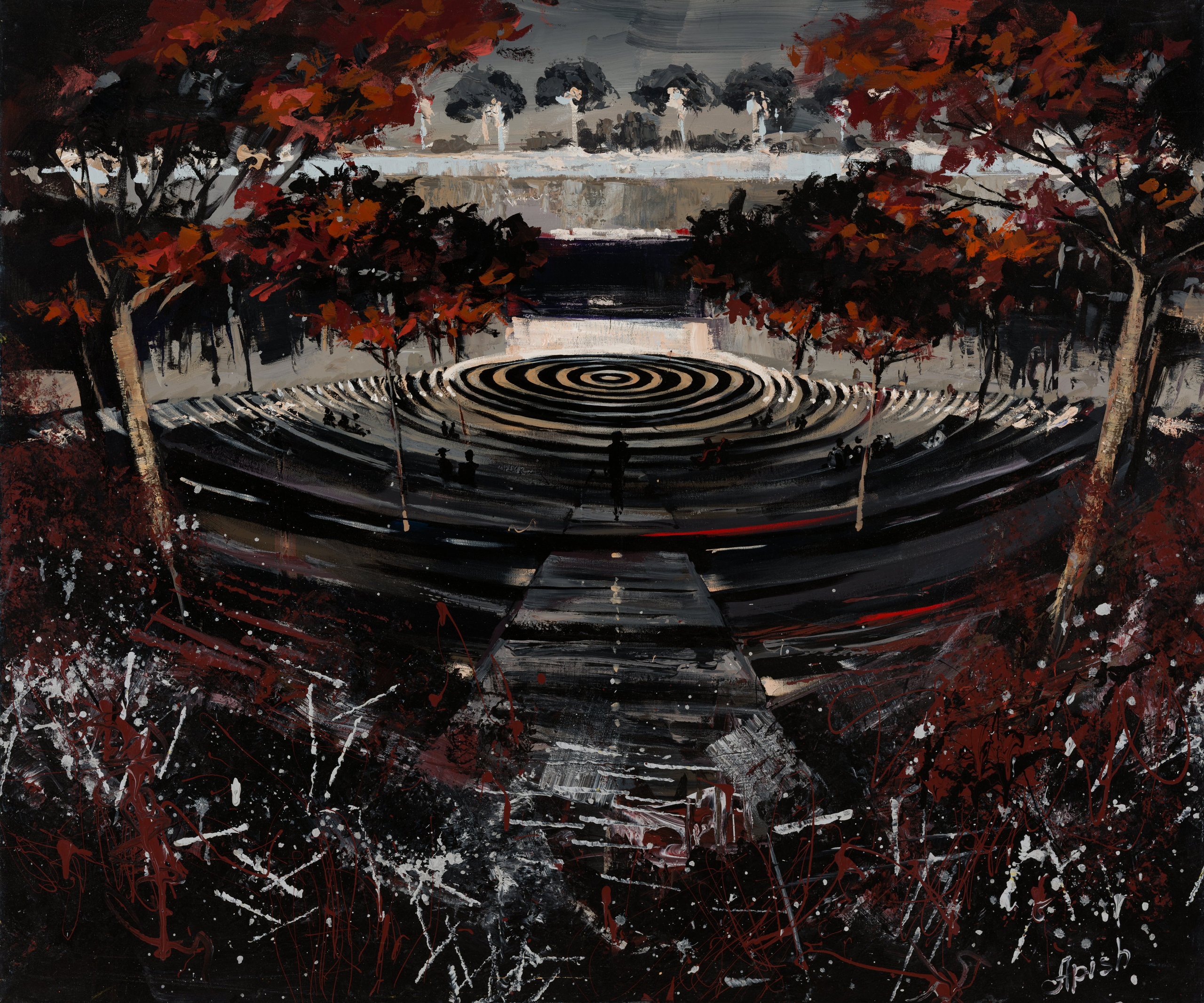 «Амфитеатр. Парк Галицкого» - художник Алексей Апиш (холст, акрил, 100x120 см, 2019)