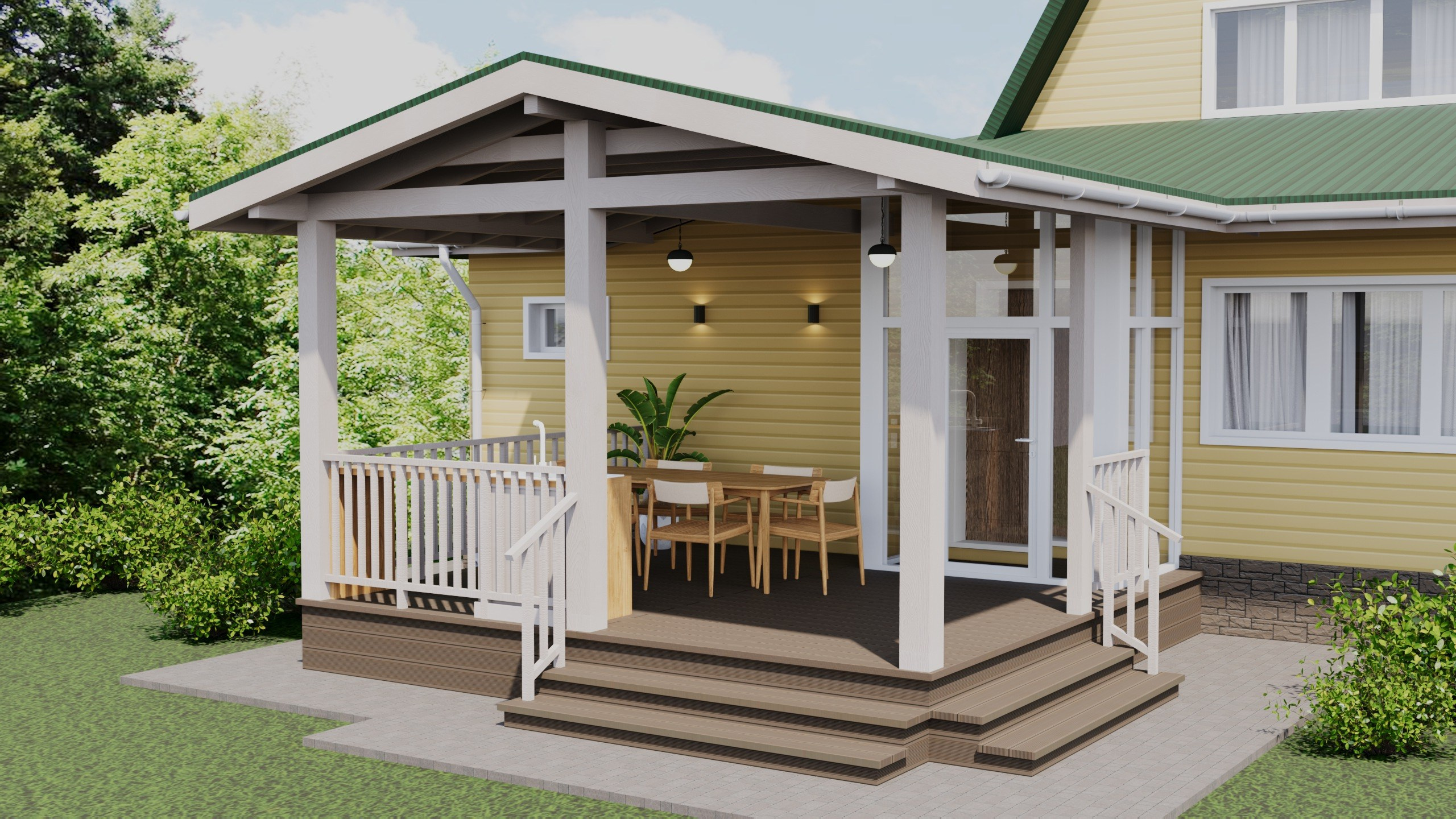 Дача (пристрой). ПРОЕКТИРОВАНИЕ ИНТЕРЬЕРОВ И АРХИТЕКТУРНЫХ РЕШЕНИЙ В СТУДИИ SHELOFAST DESIGN