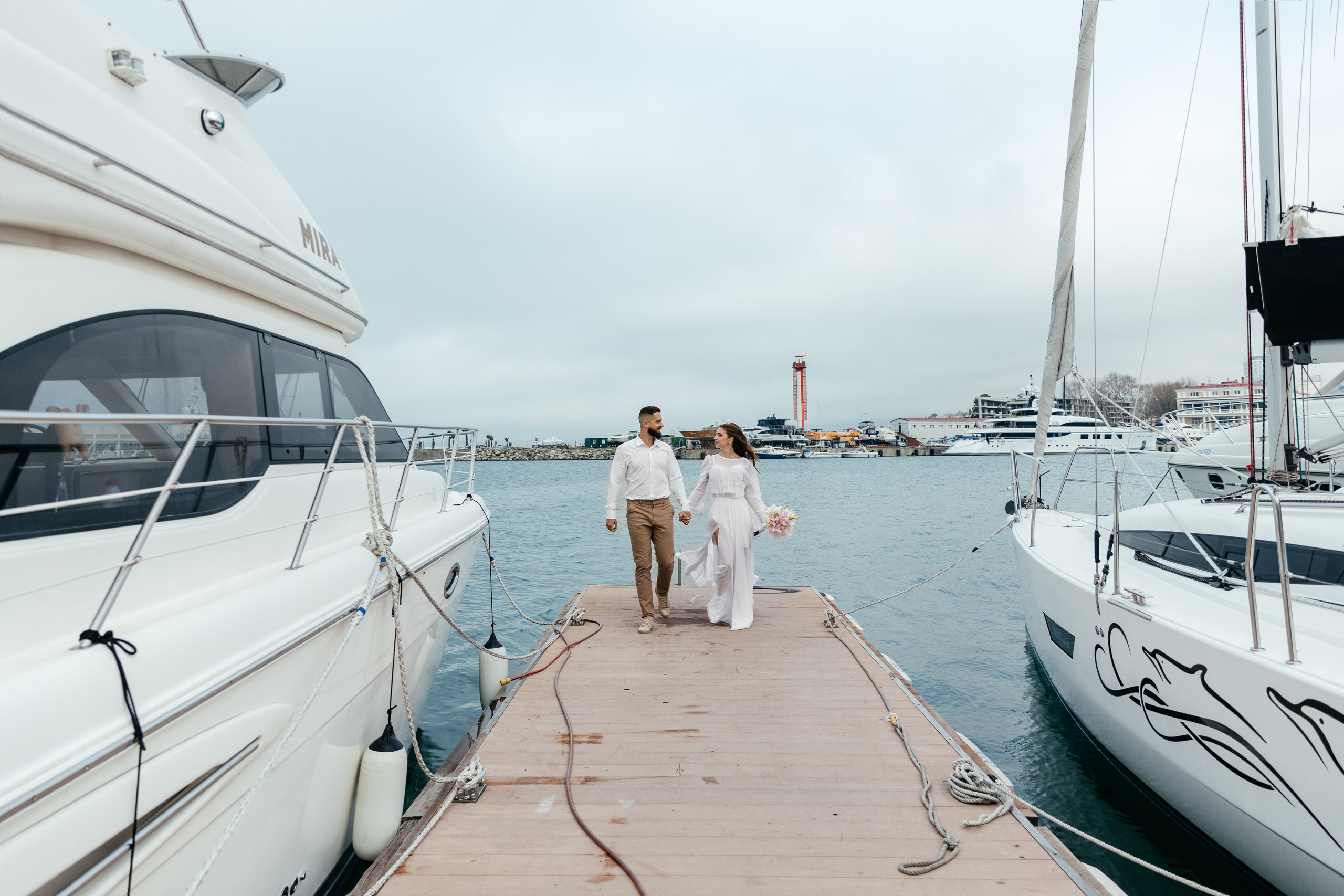 Свадебная съемка в яхт клубе 