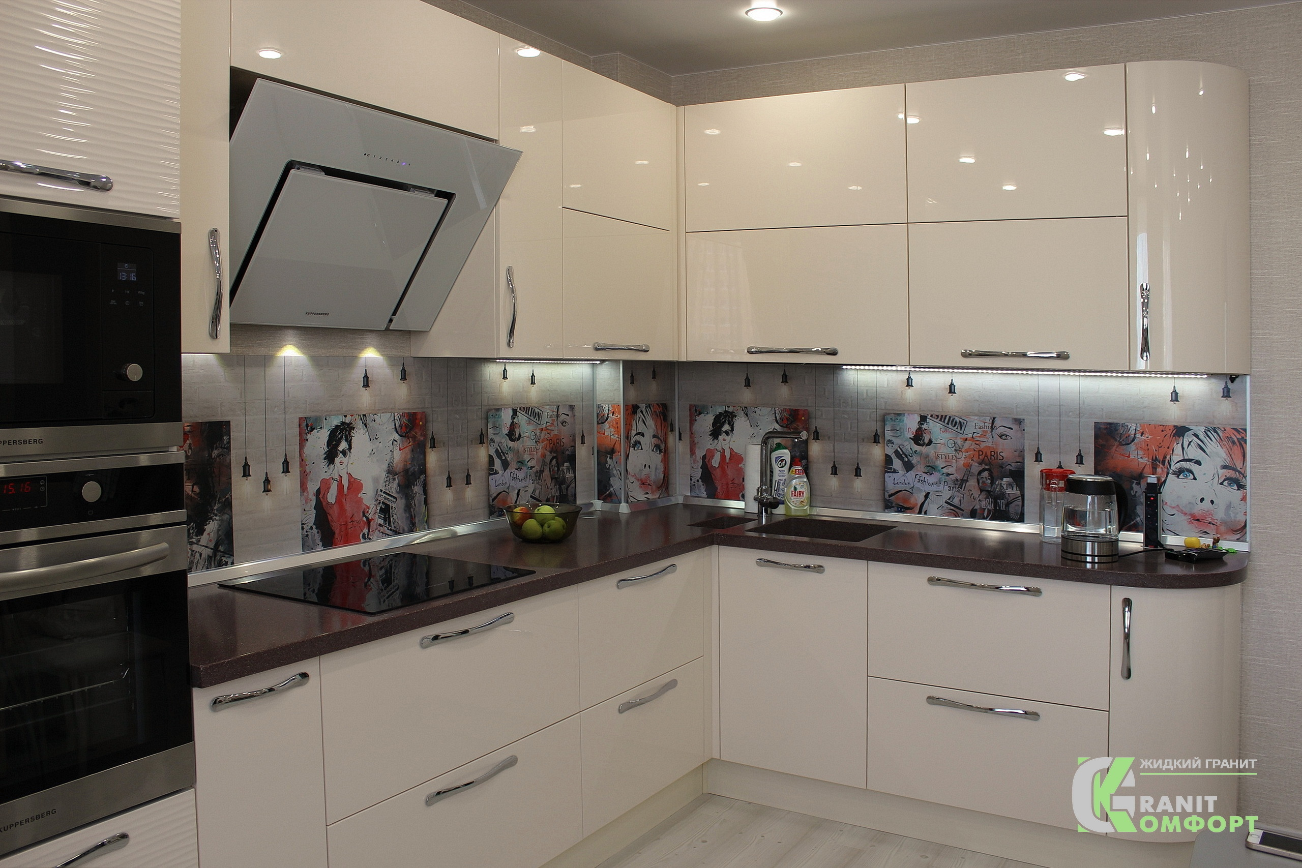 Столешницы на угловой кухонный гарнитур. Гранит-Комфорт|Столешницы из искусственного камня в Перми |Пермь