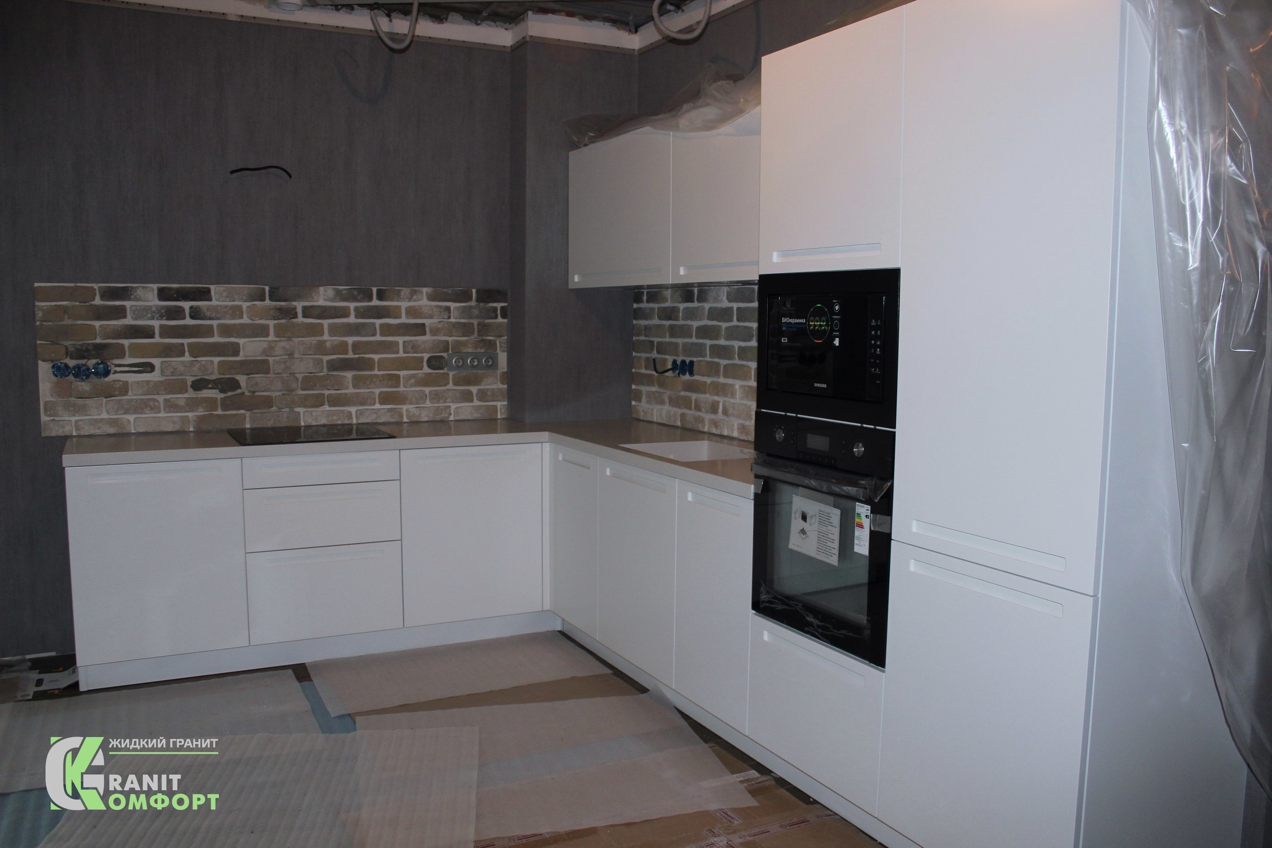 Столешницы на угловой кухонный гарнитур. Гранит-Комфорт|Столешницы из искусственного камня в Перми |Пермь