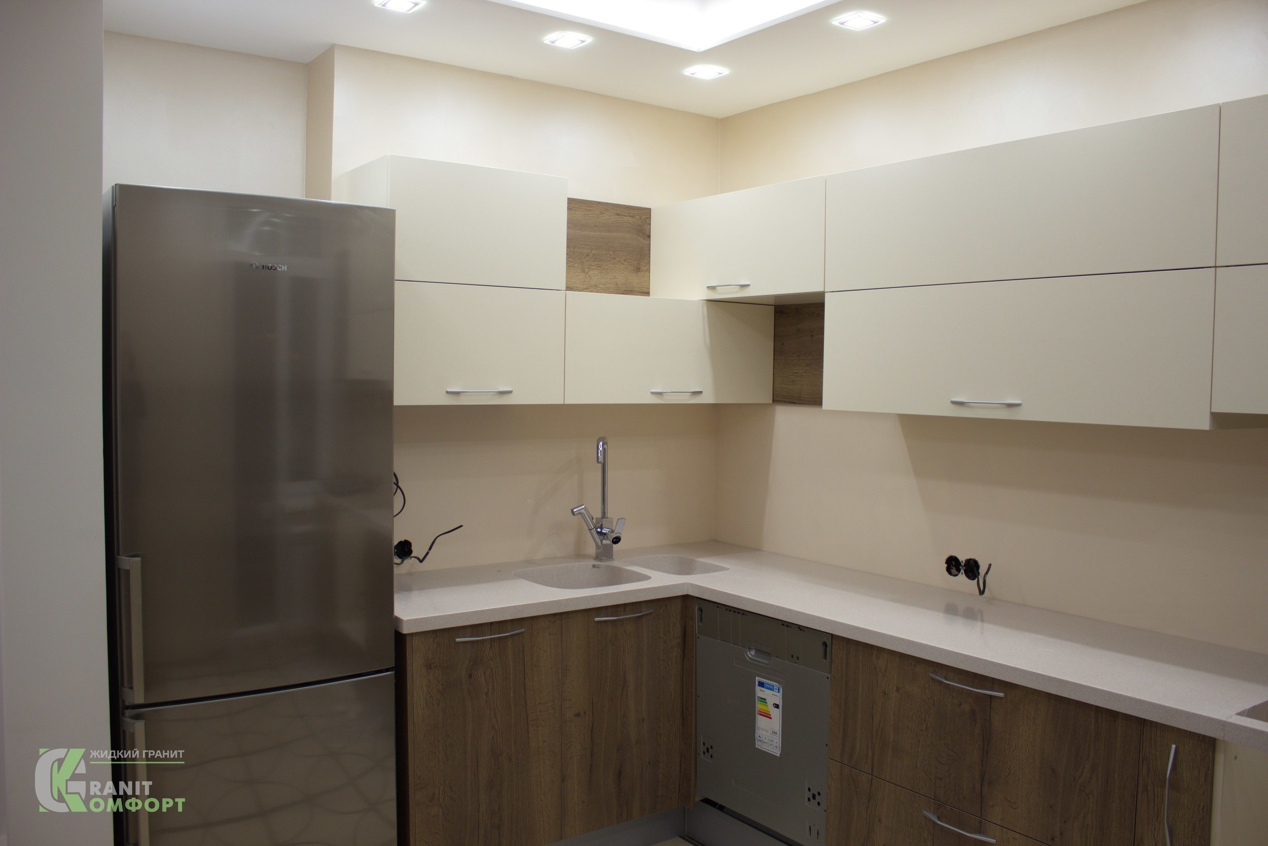 Столешницы на угловой кухонный гарнитур. Гранит-Комфорт|Столешницы из искусственного камня в Перми |Пермь