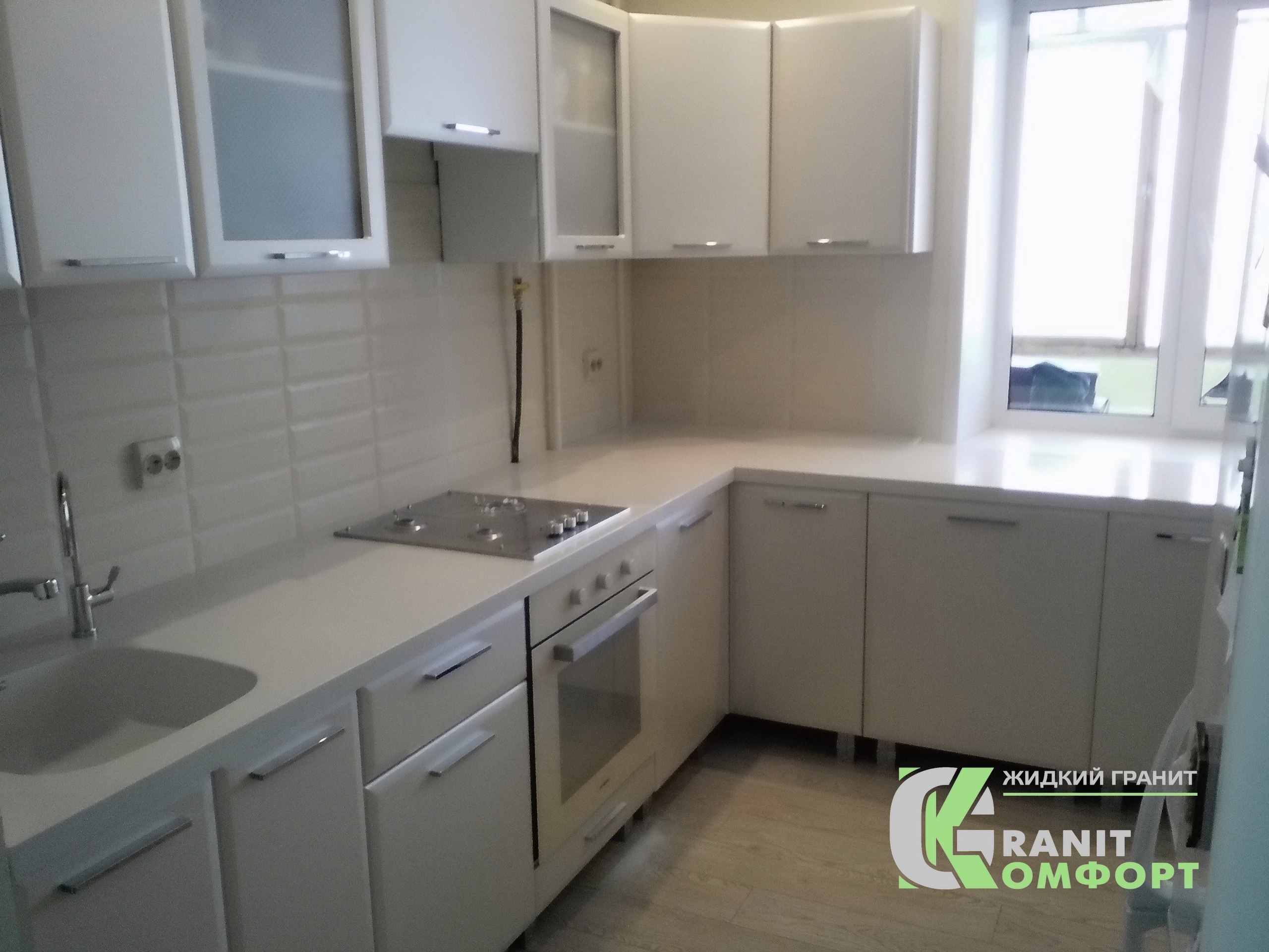 Столешницы на угловой кухонный гарнитур. Гранит-Комфорт|Столешницы из искусственного камня в Перми |Пермь
