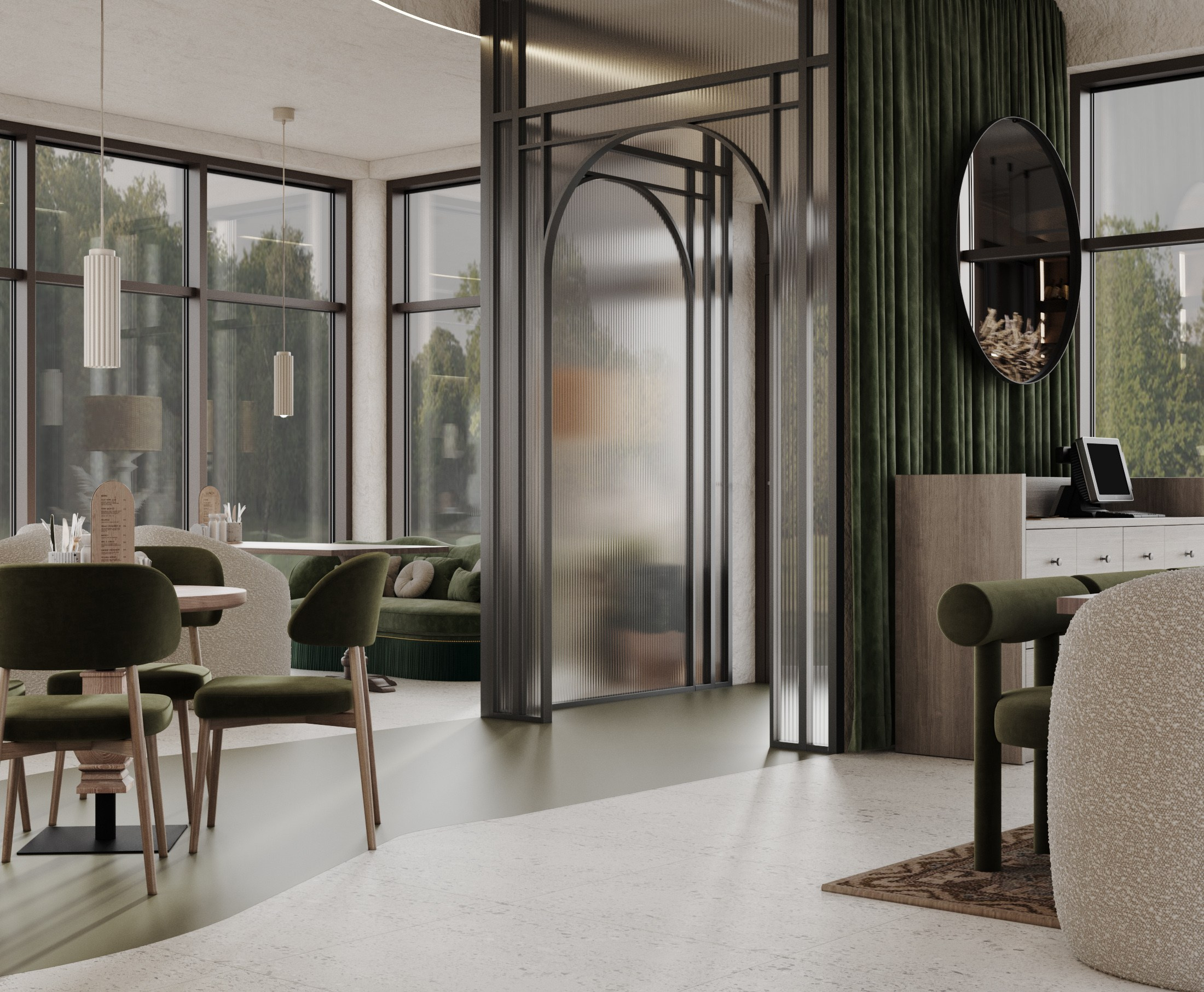 Проект Кафе #1. Интерьерная 3D Визуализация