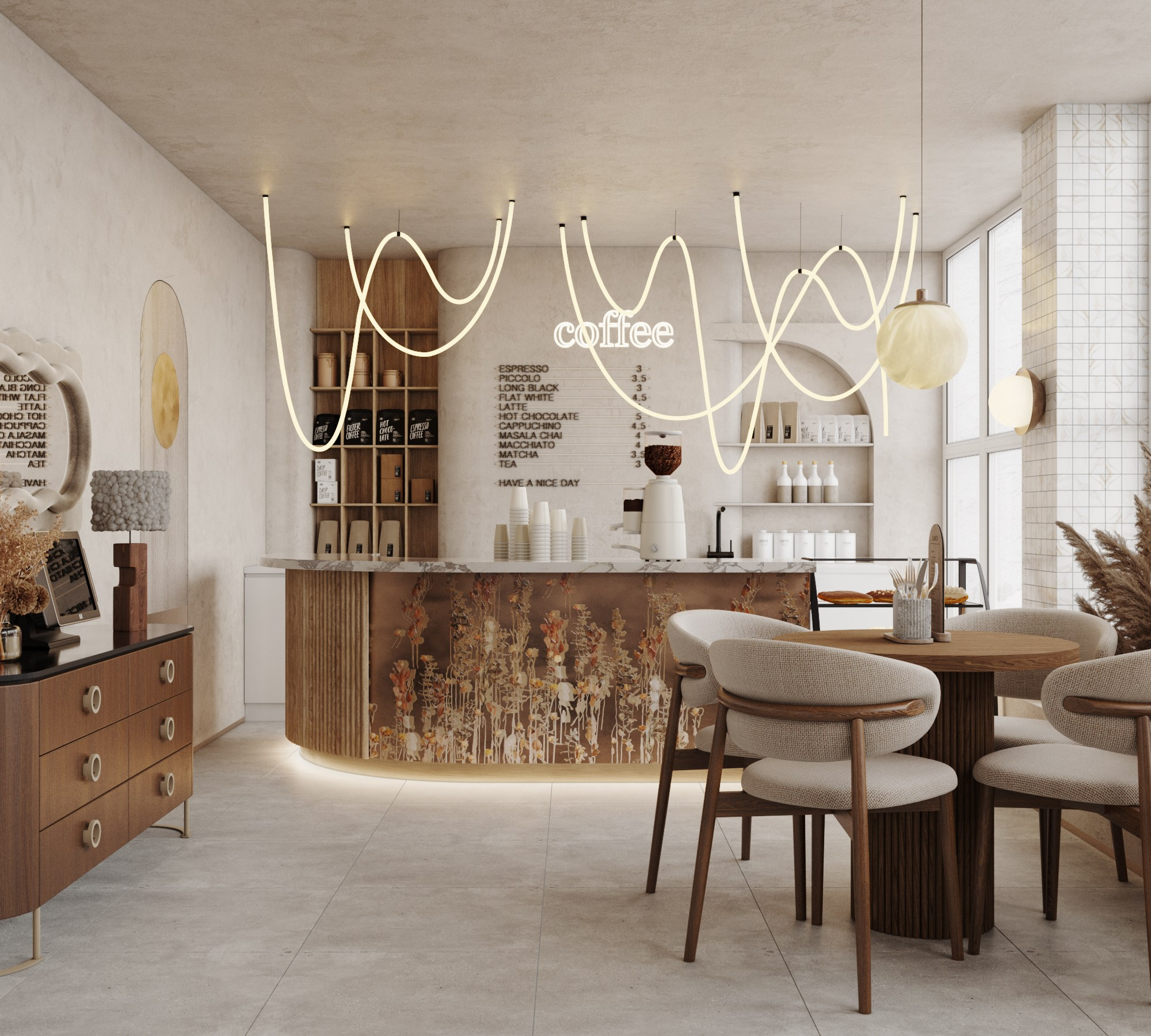 Проект Кафе #2. Интерьерная 3D Визуализация