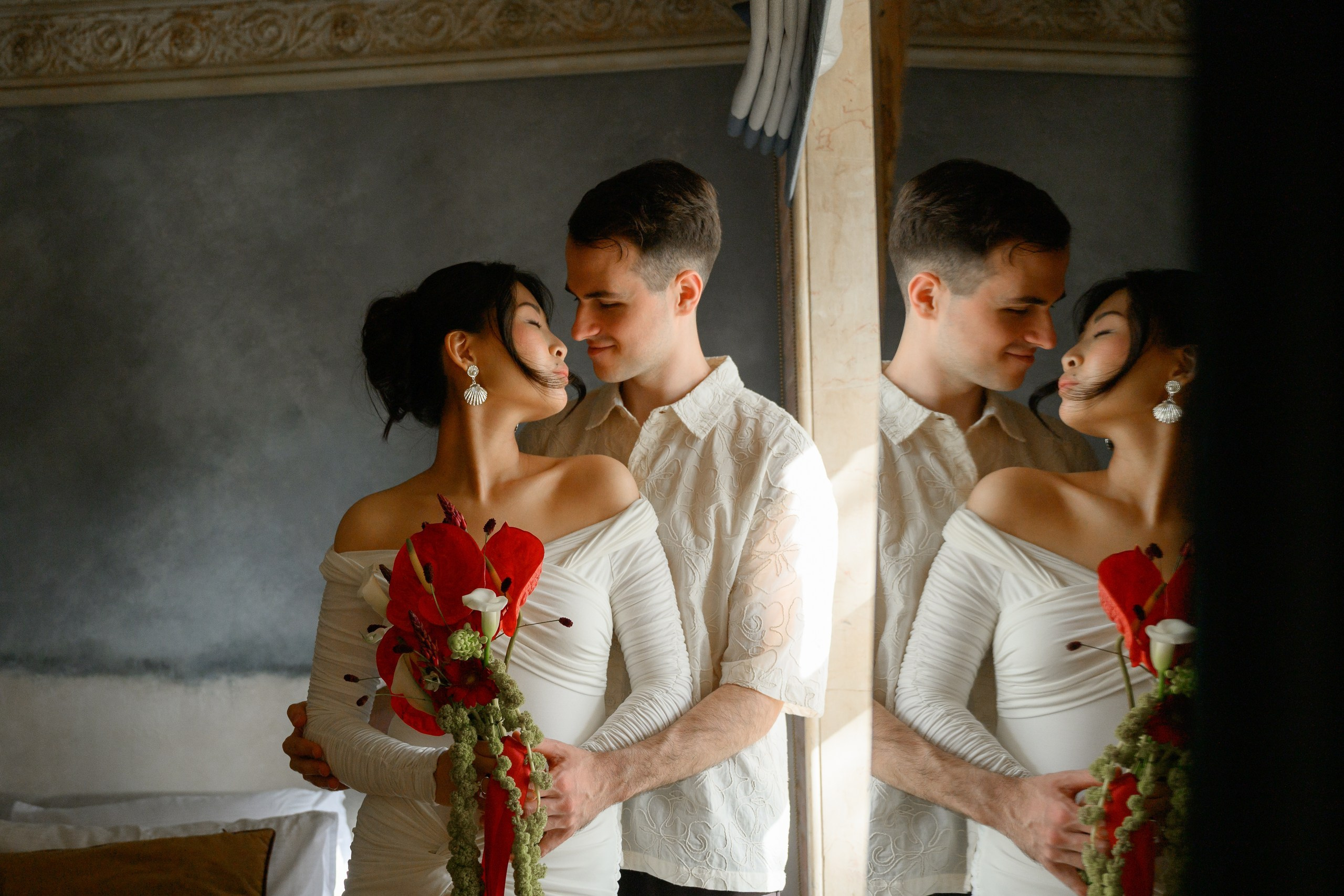 Свадьба Кати и Димы с регистрацией брака в Усадьбе Муравьевых-Апостолов, утро в отеле Twelve reasons Москва. Semerlina.ru