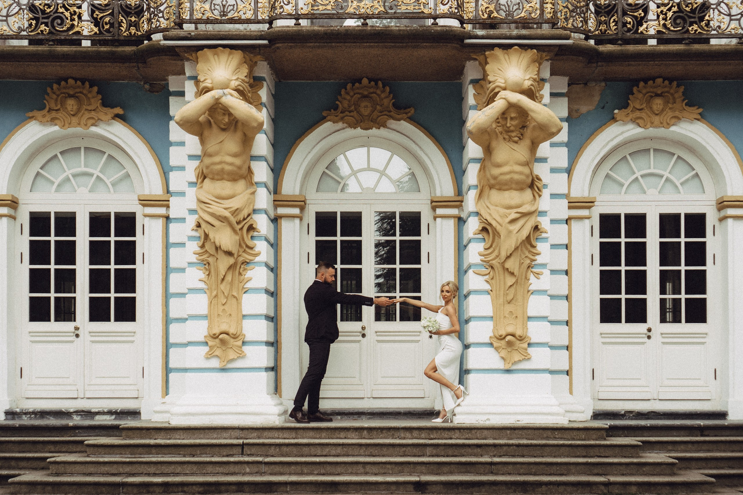 СВАДЕБНАЯ ИСТОРИЯ В ГОРОДЕ ПУШКИН ВОЗЛЕ ЕКАТЕРИНИНСКОГО ДВОРЦА И В ПАРКЕ. Профессиональный фотограф, Санкт-Петербург — Виктория Богомолова