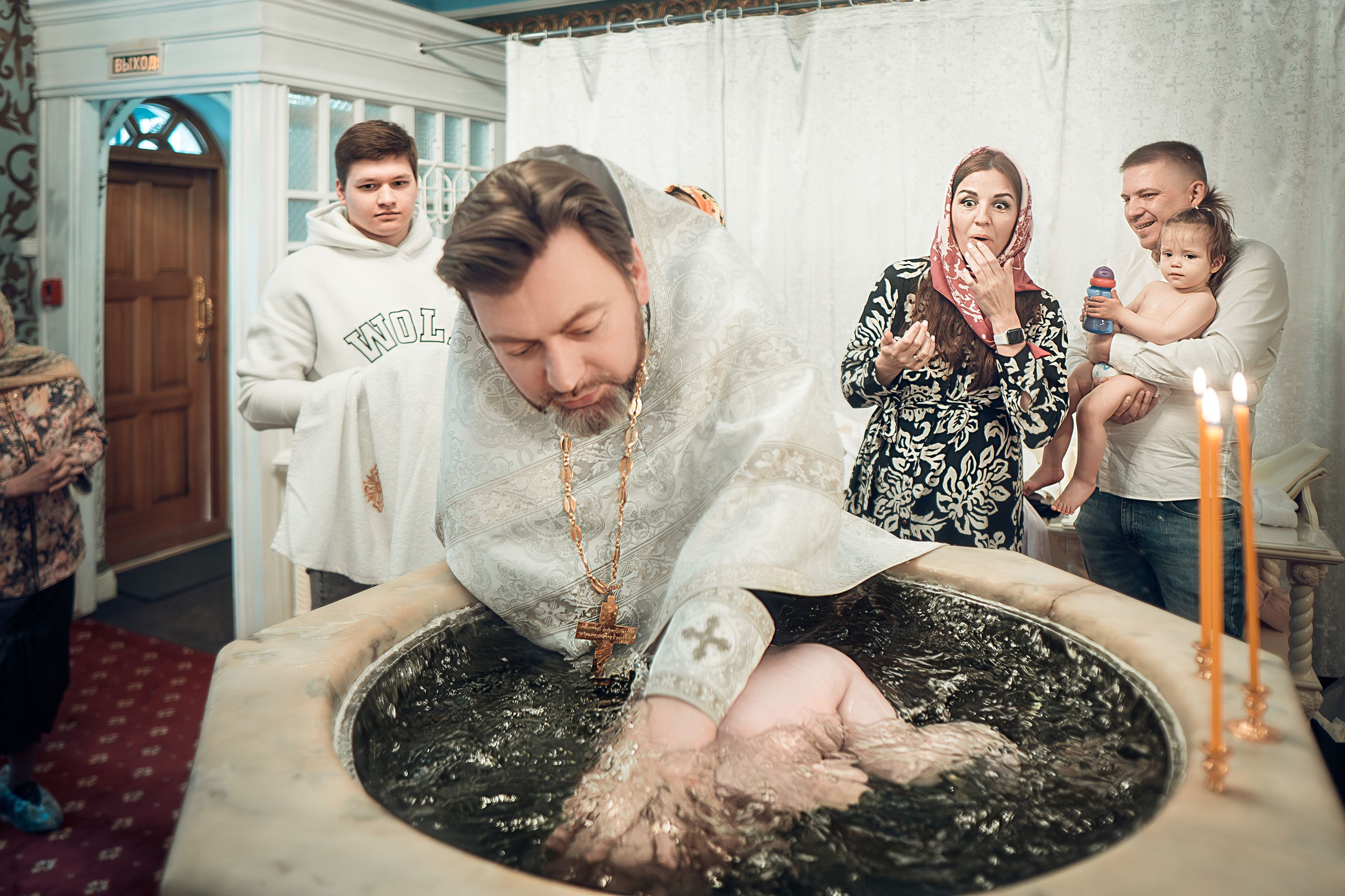 Таинство Крещения Артема, Ангелины и Адрианы