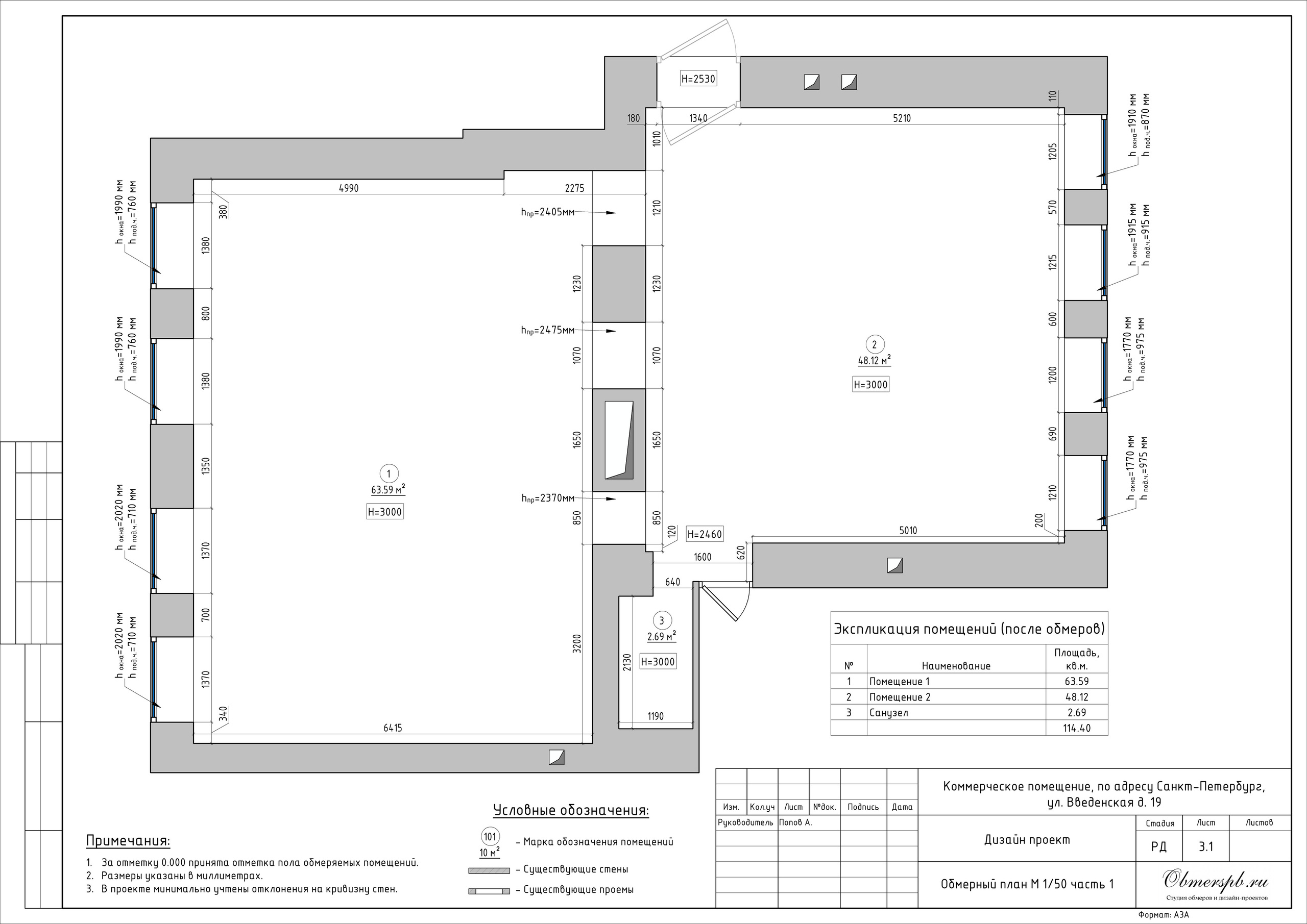 Обмеры помещений, квартир и домов в Санкт-Петербурге и Сочи