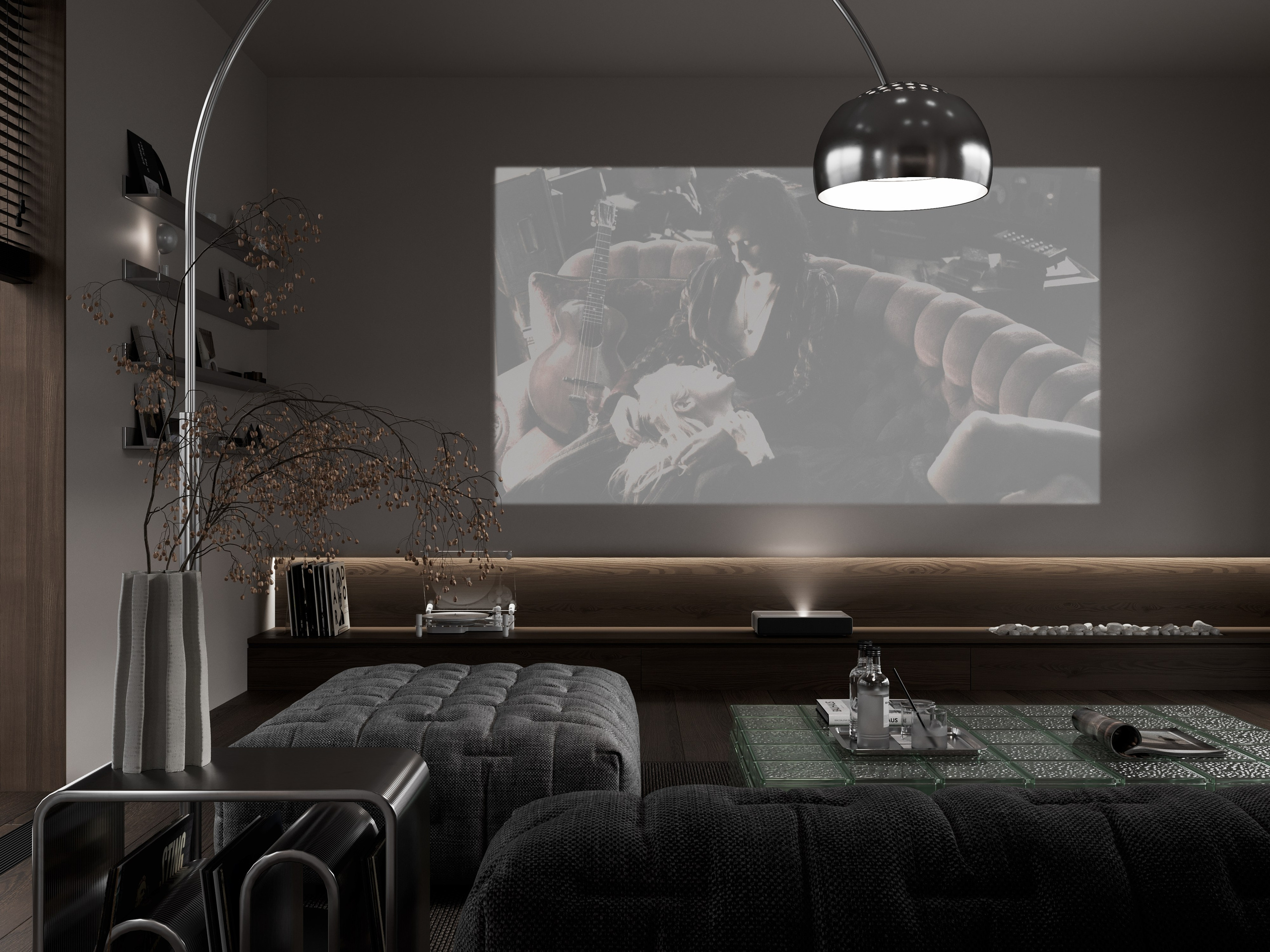 3D Визуализации кухни-гостинной в загородном доме. 3D визуализатор и дизайнер-интерьера