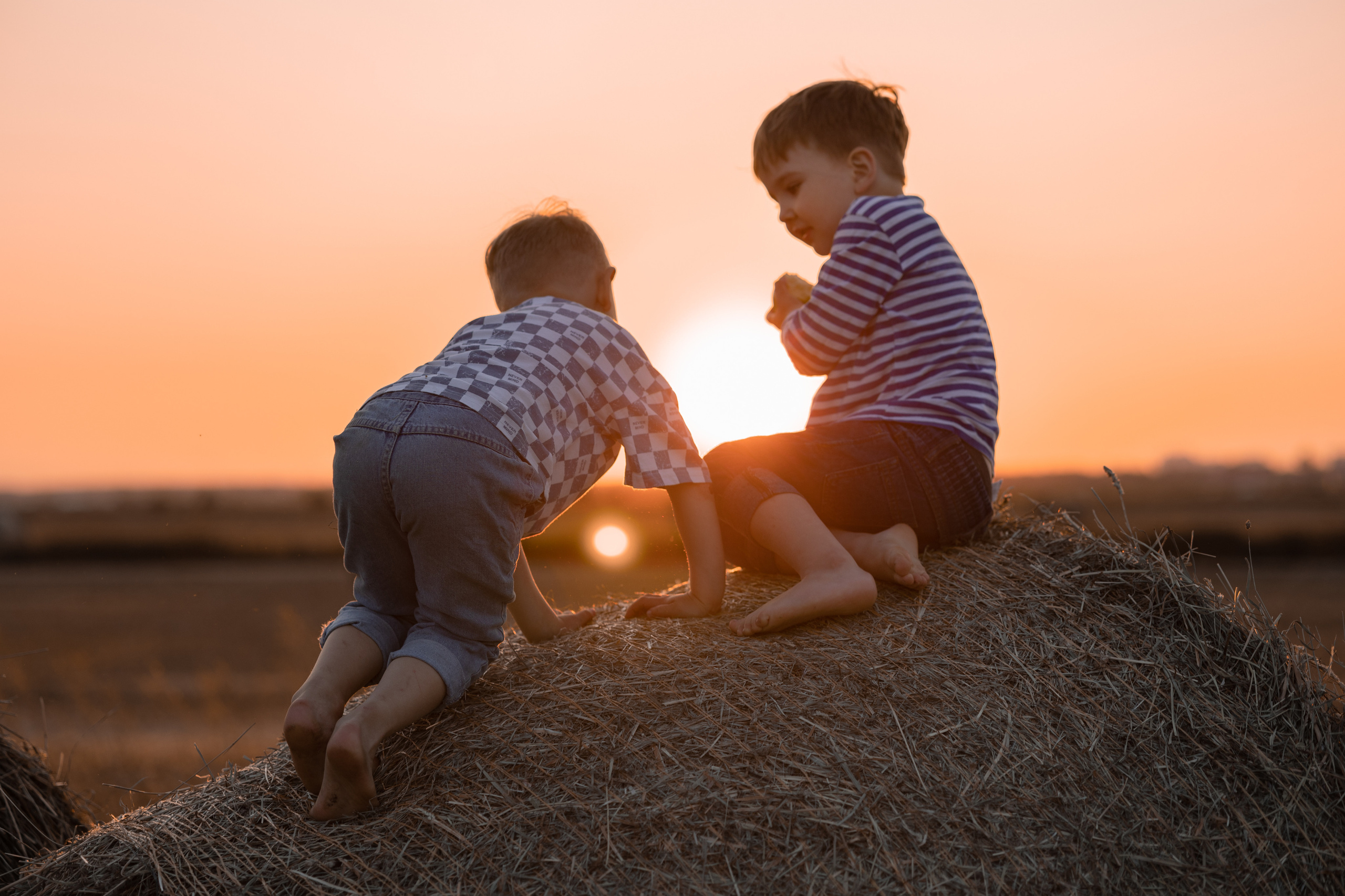 Закатная фотосессия в поле