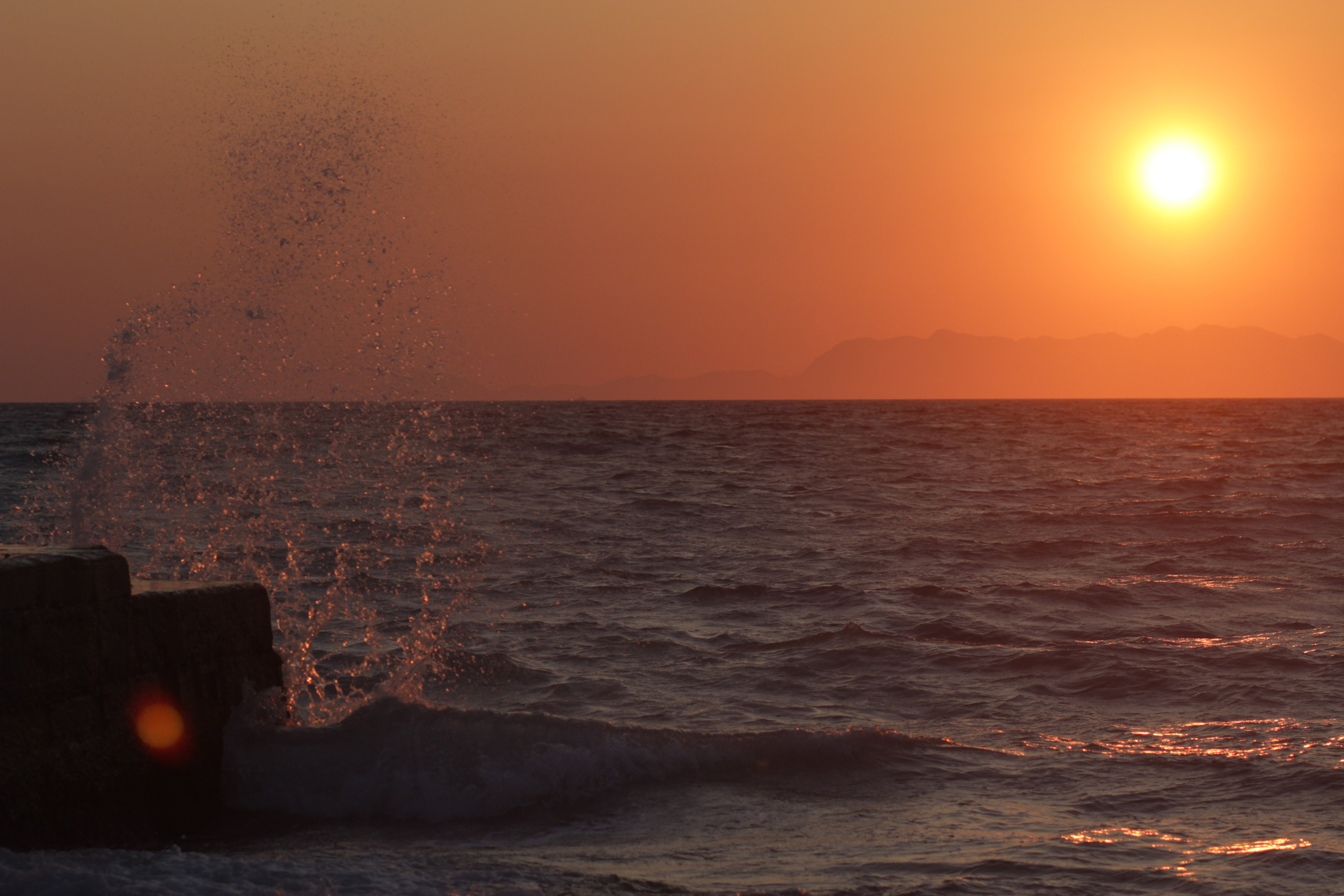 Остров Родос Греция закат в море