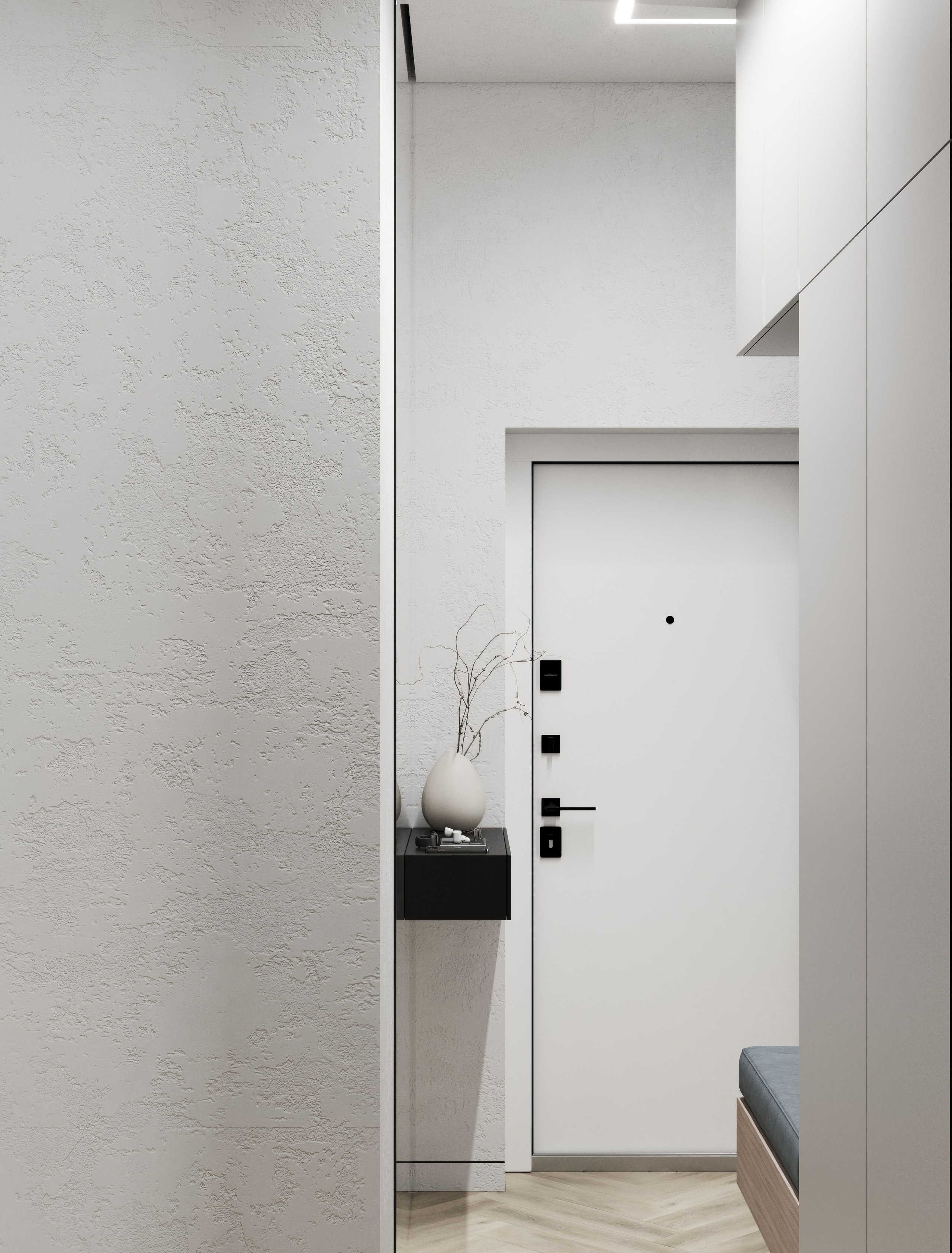 Визуализация квартиры для молодого человека UNO. Головинские пруды. Москва 40 m². Заказать 3d визуализацию интерьеров — Дарья Веденёва