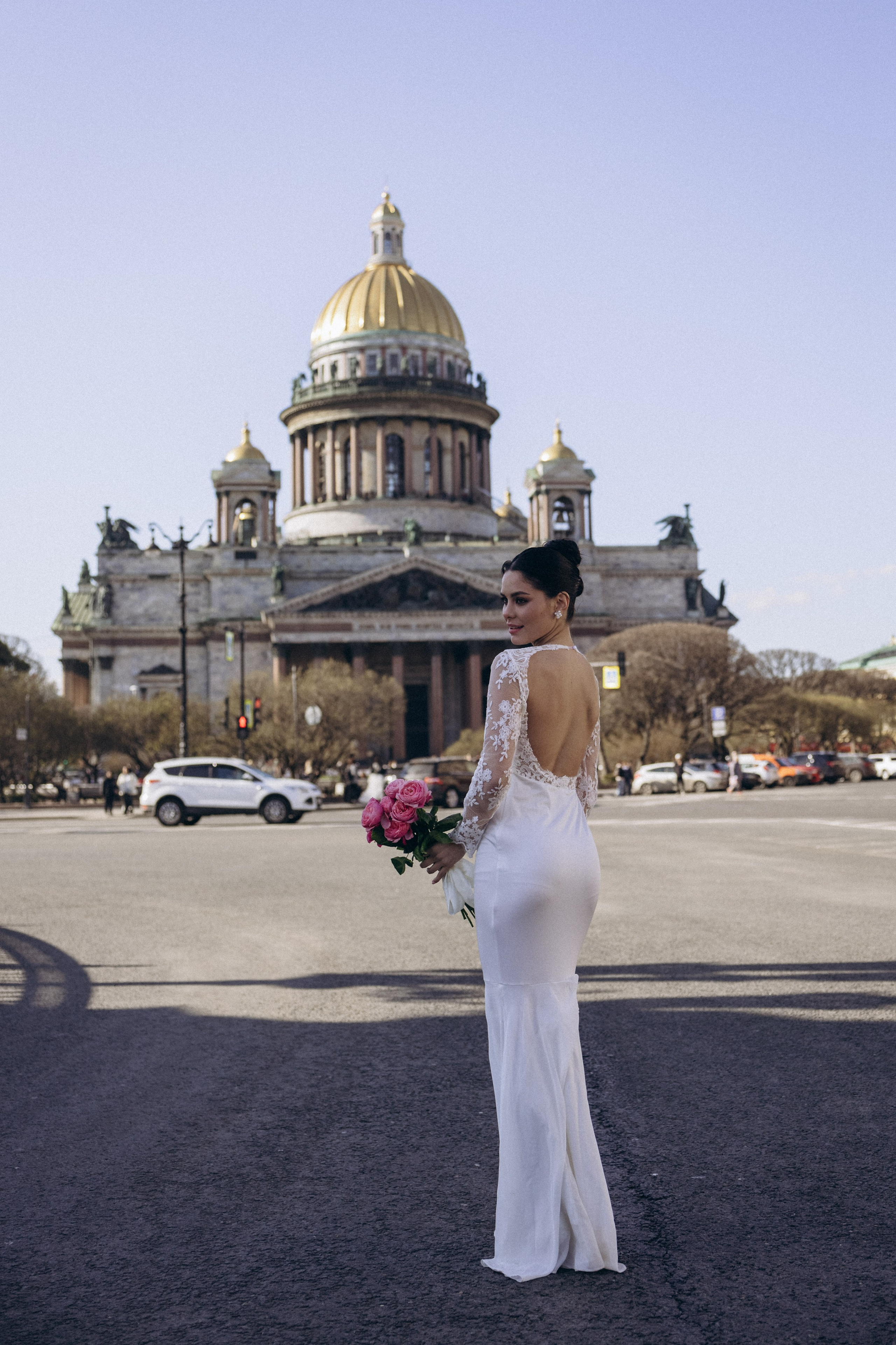 Свадебная прогулка на Исаакиевском соборе. Семейный фотограф в Санкт-Петербурге Екатерина Васильева