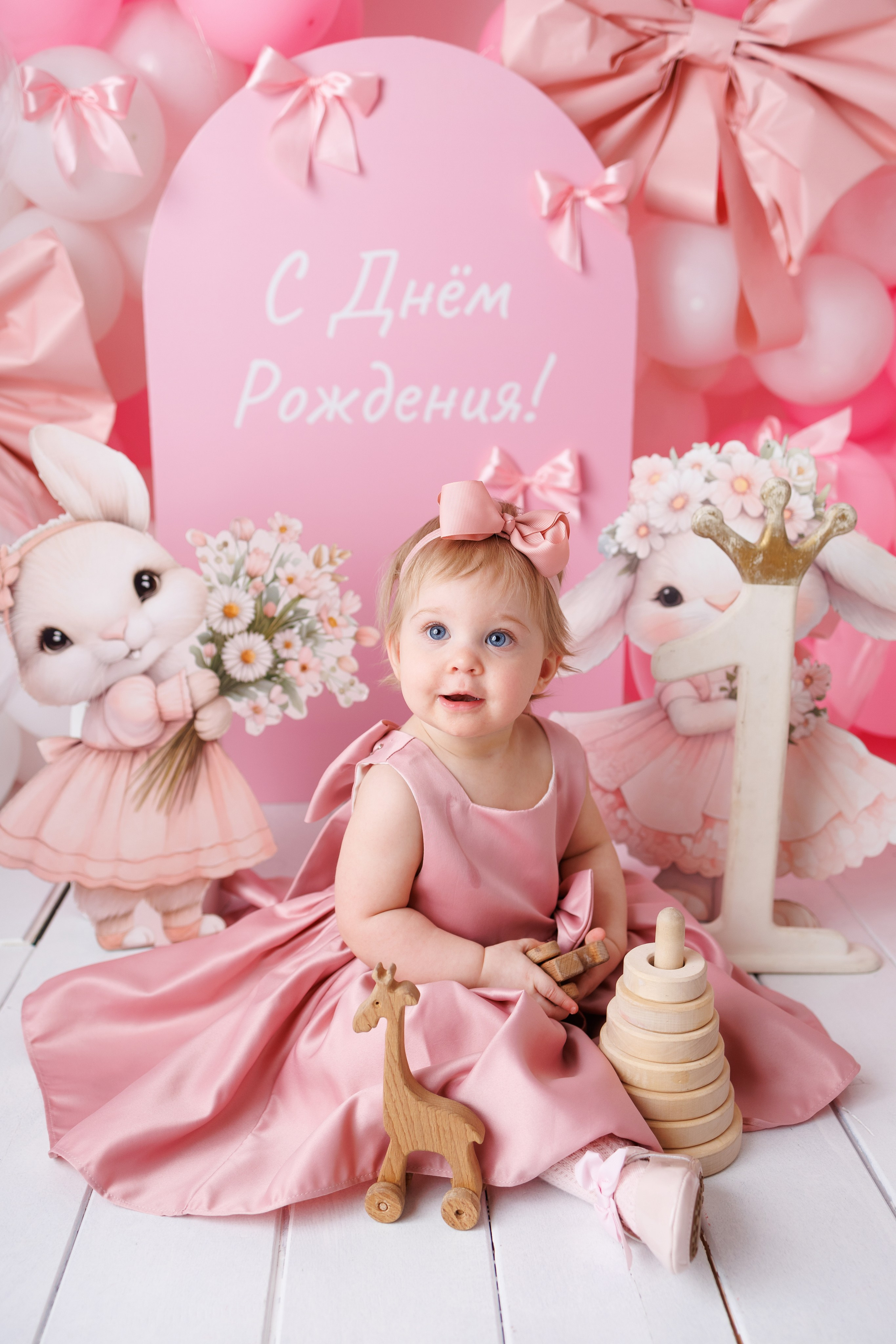 Юлечке 1 годик. Фотограф новорожденный малышей Новосибирск