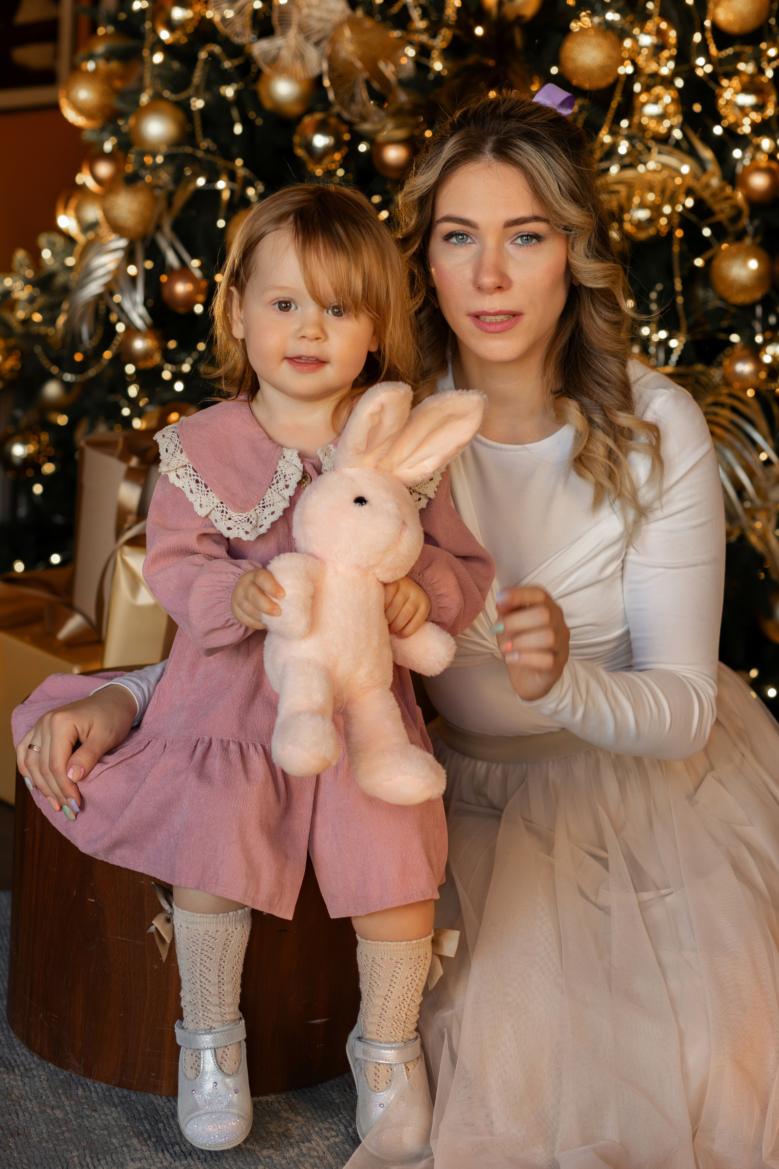 Новогодняя семейная съемка в студии. Семейный и женский фотограф в Москве Надежда Воробьева