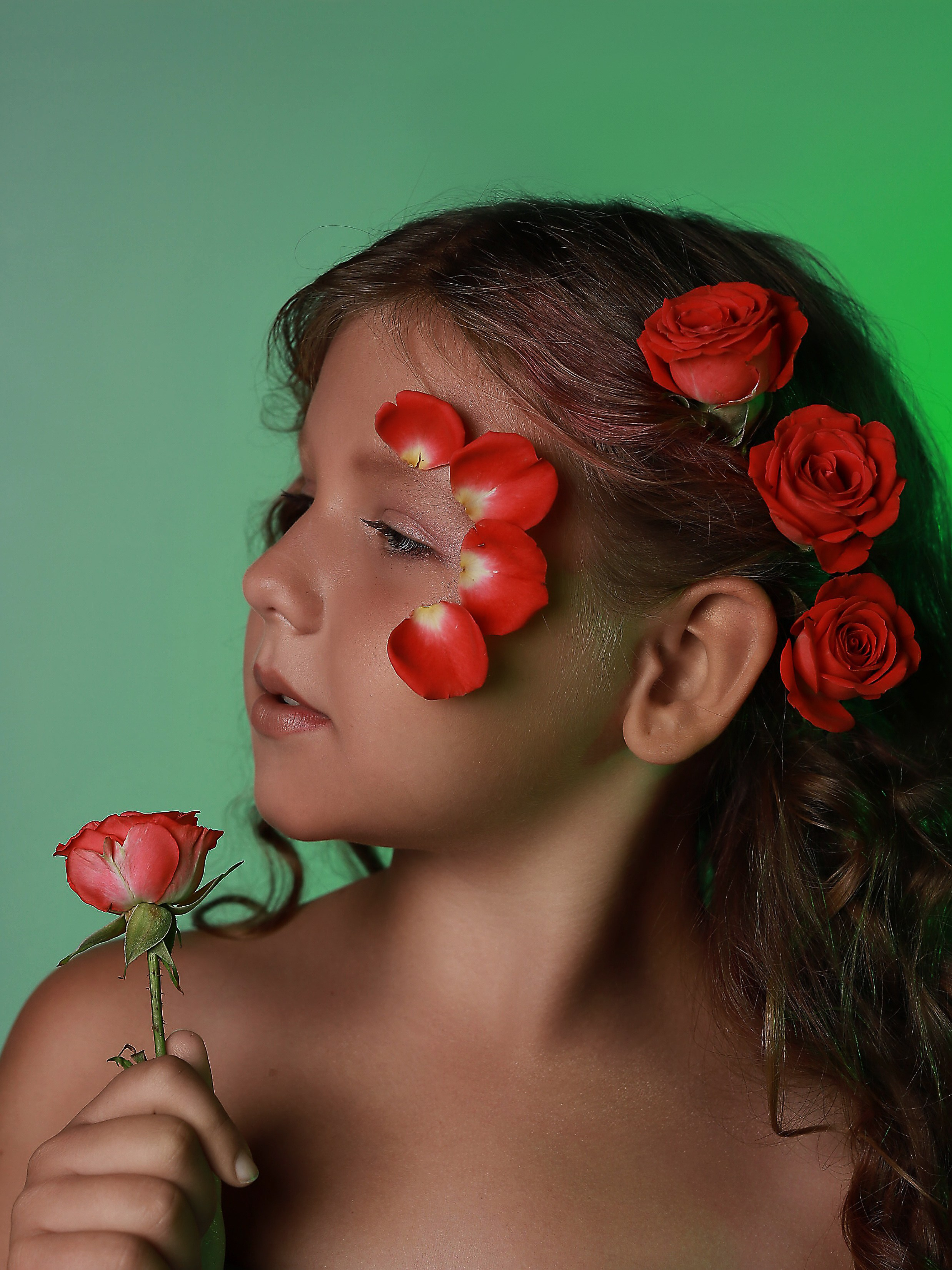 Портреты с цветами. Фотограф Юлия Мальцева