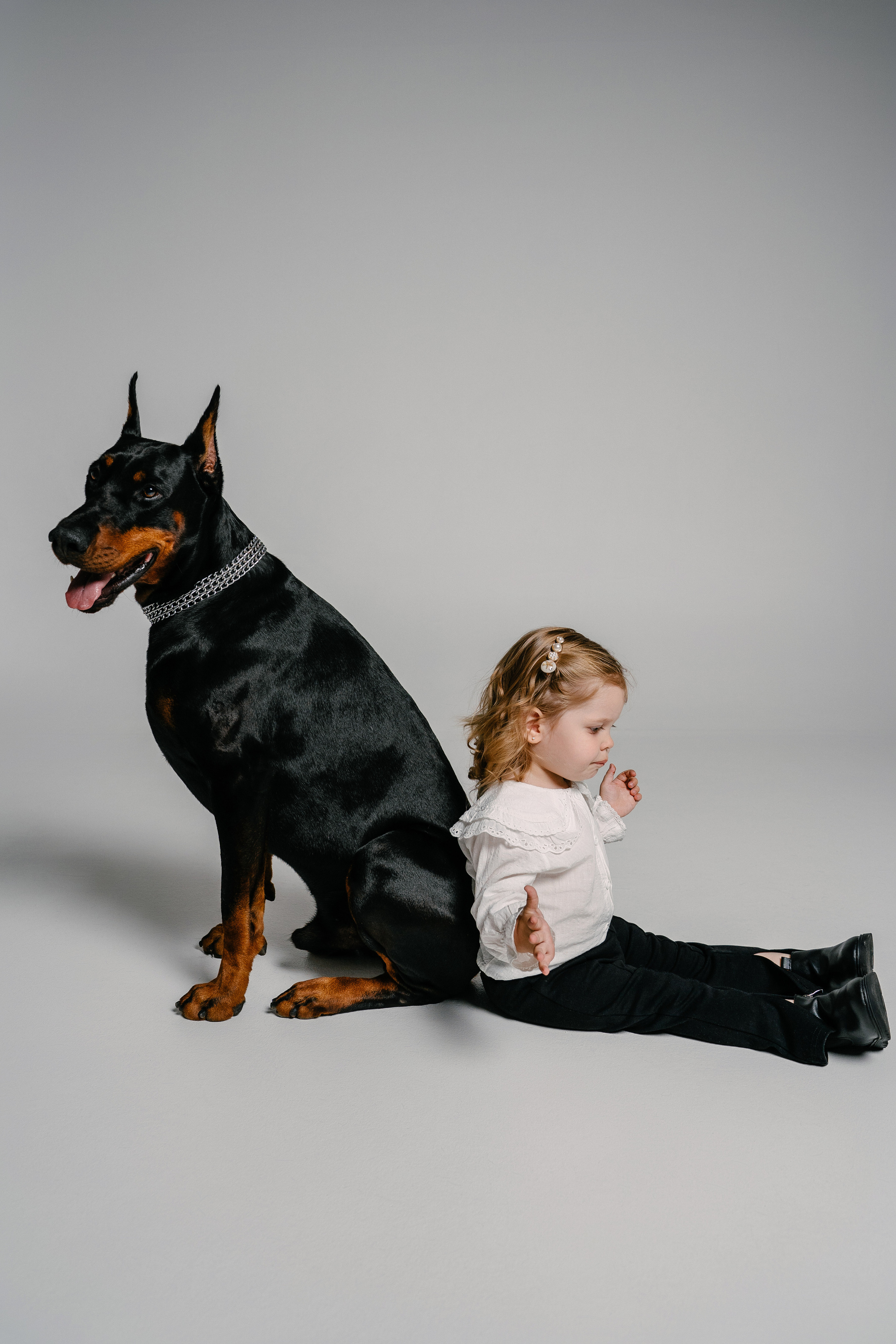 Малышка Эмилия и Доберман Кай. Свадебный и семейный фотограф в Воронеже Анастасия Бойко