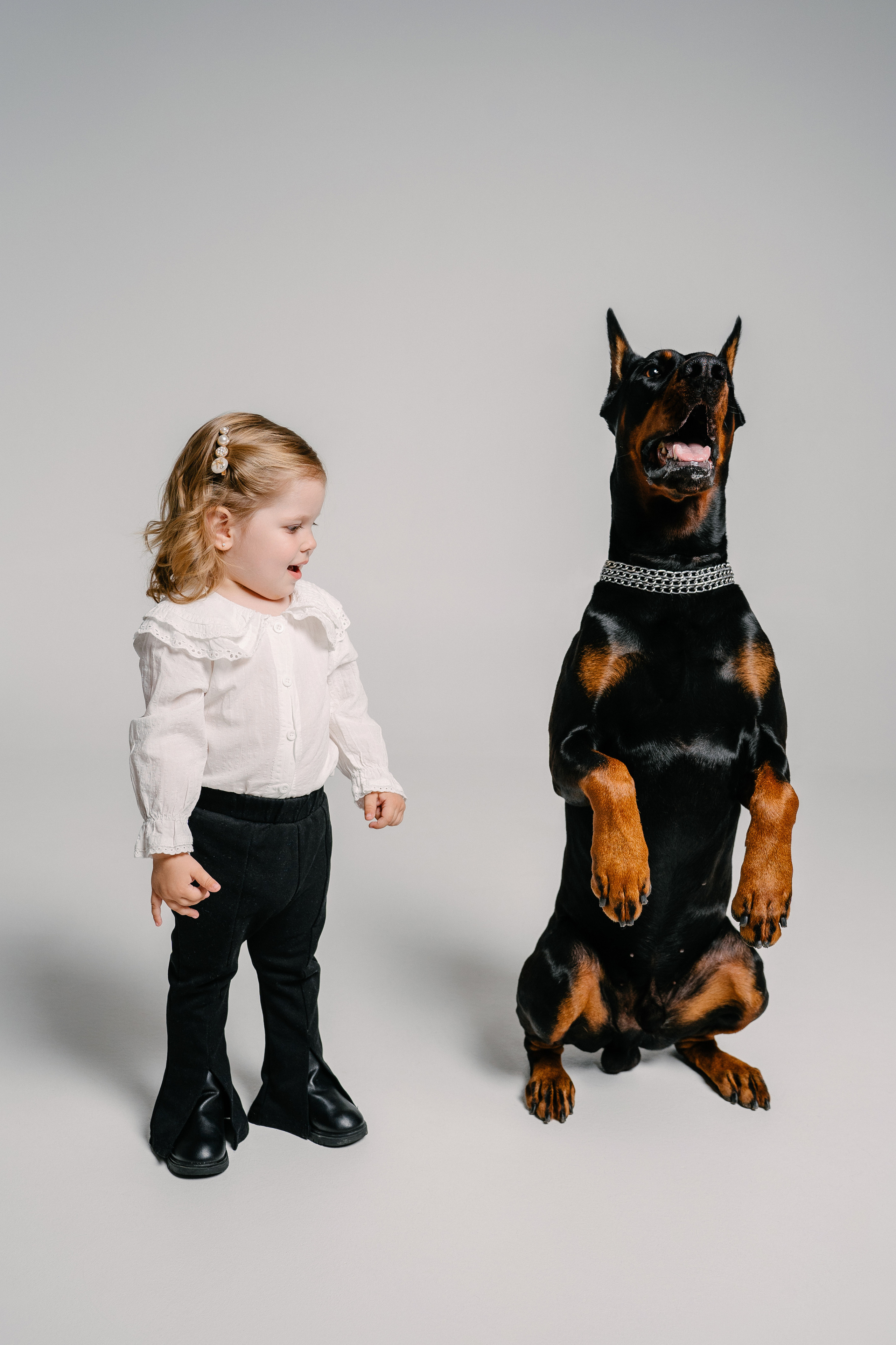 Малышка Эмилия и Доберман Кай. Свадебный и семейный фотограф в Воронеже Анастасия Бойко
