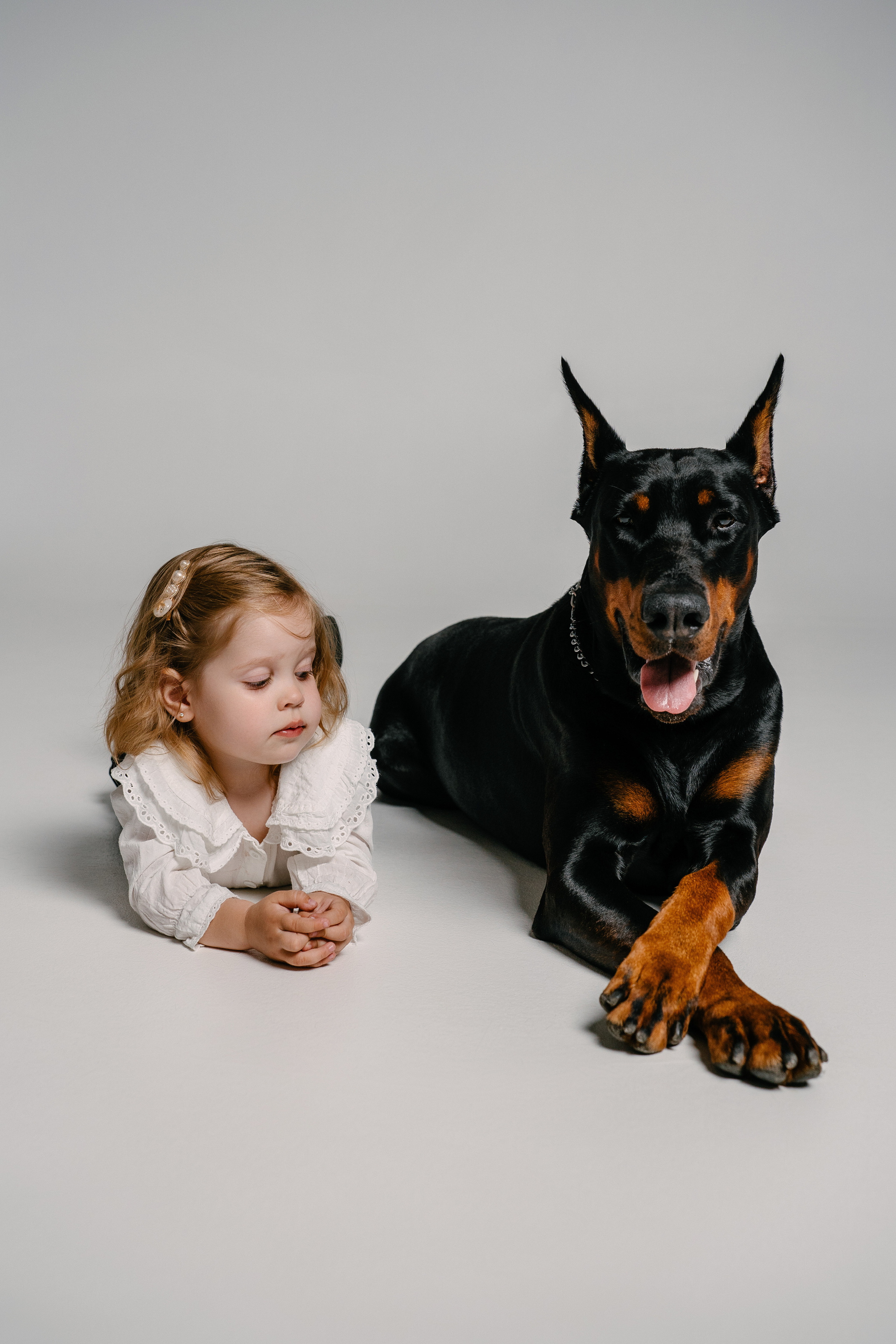 Малышка Эмилия и Доберман Кай. Свадебный и семейный фотограф в Воронеже Анастасия Бойко