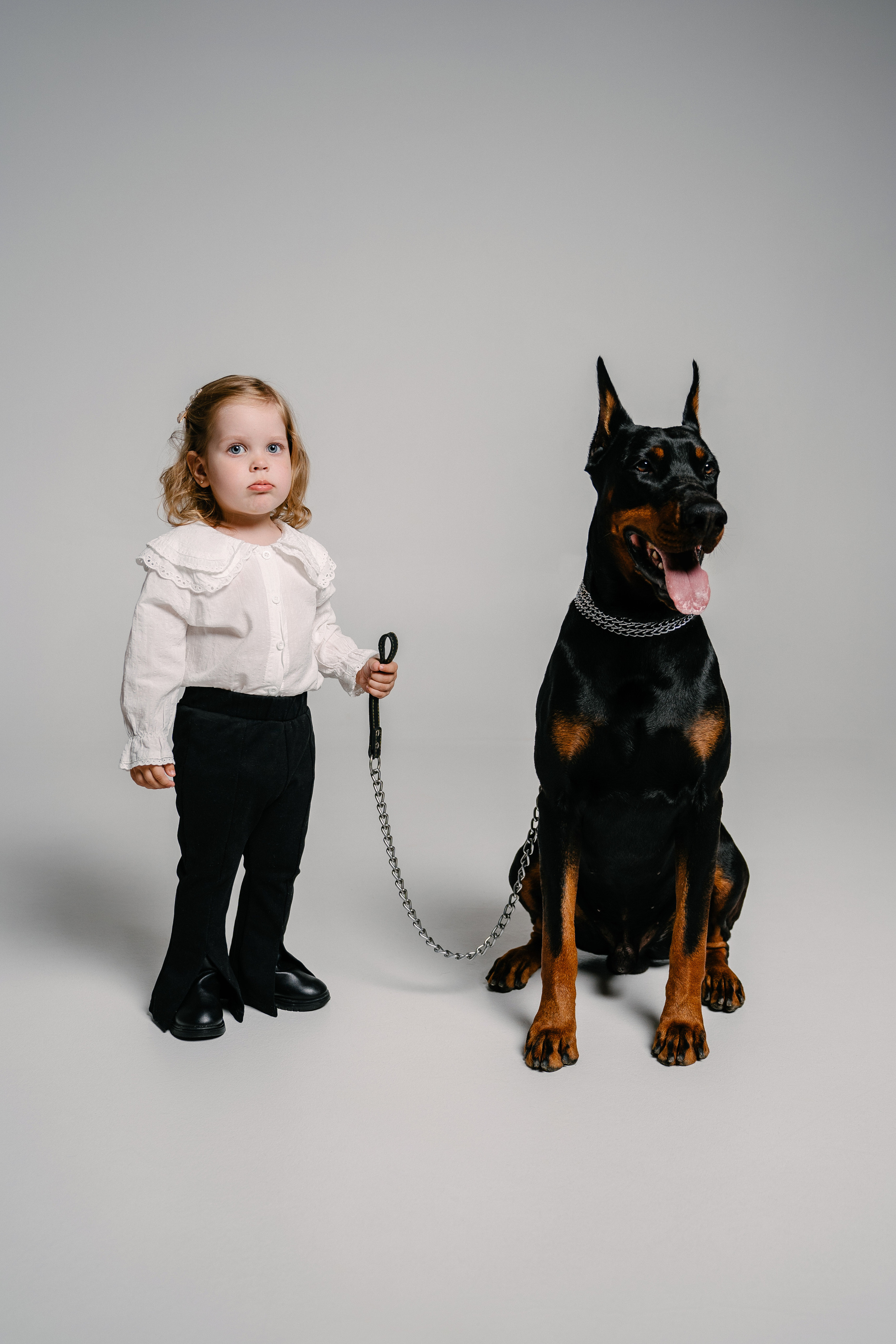 Малышка Эмилия и Доберман Кай. Свадебный и семейный фотограф в Воронеже Анастасия Бойко