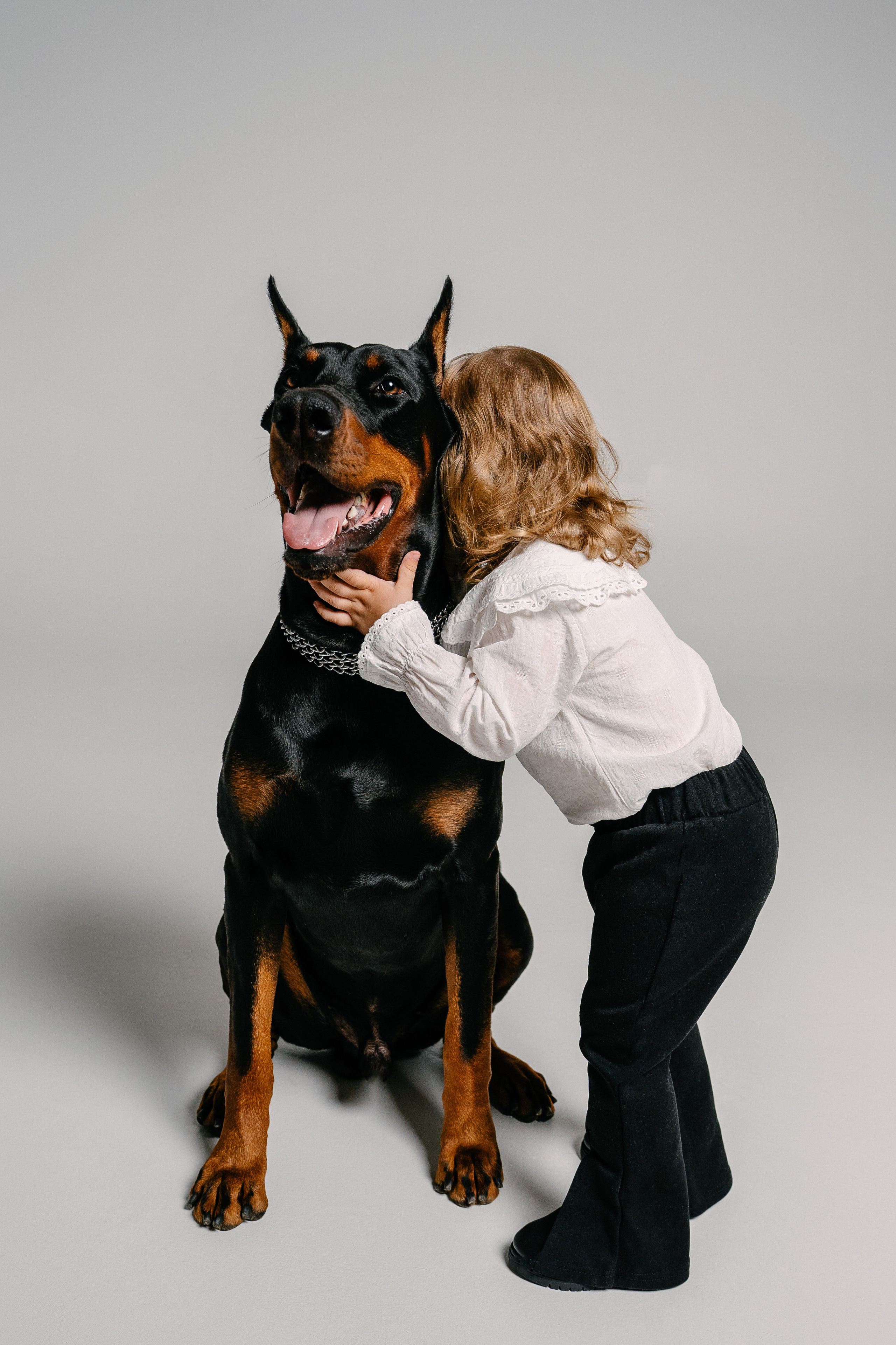 Малышка Эмилия и Доберман Кай. Свадебный и семейный фотограф в Воронеже Анастасия Бойко